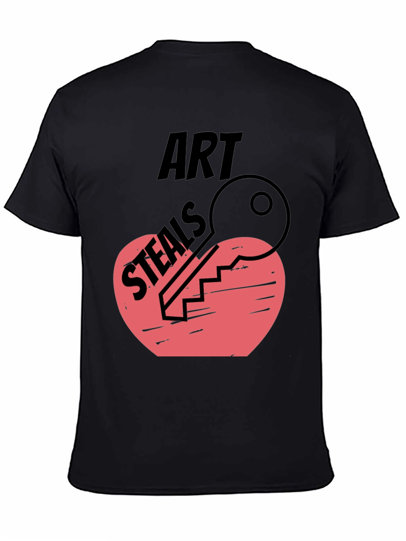 Black Art Steals Heart Key Graphic Tee view 4