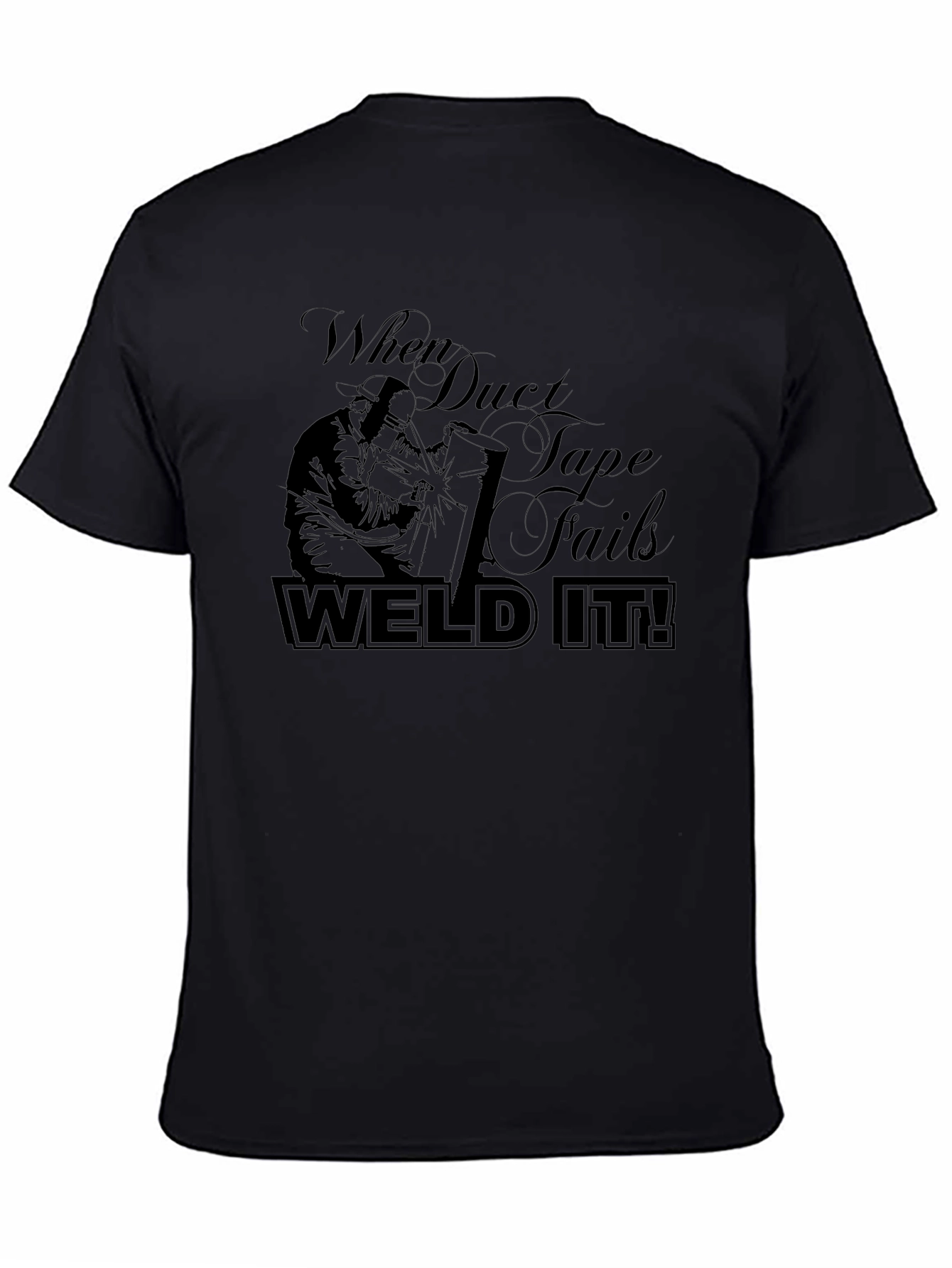Black Weld It! Black Graphic T-Shirt - Duct Tape Fails view 4