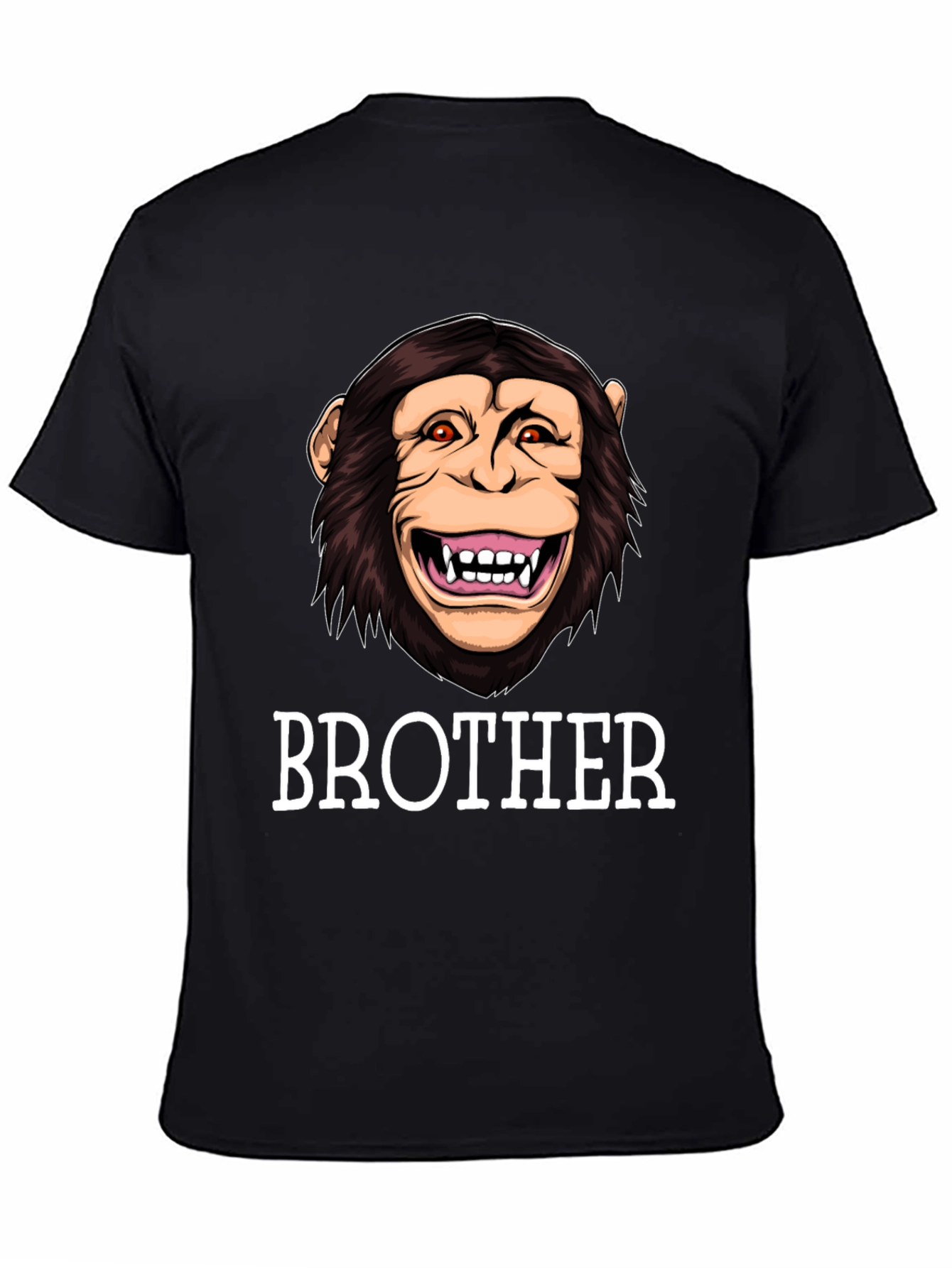 Black Brother Monkey Graphic Tee - Funny Family Shirt view 4