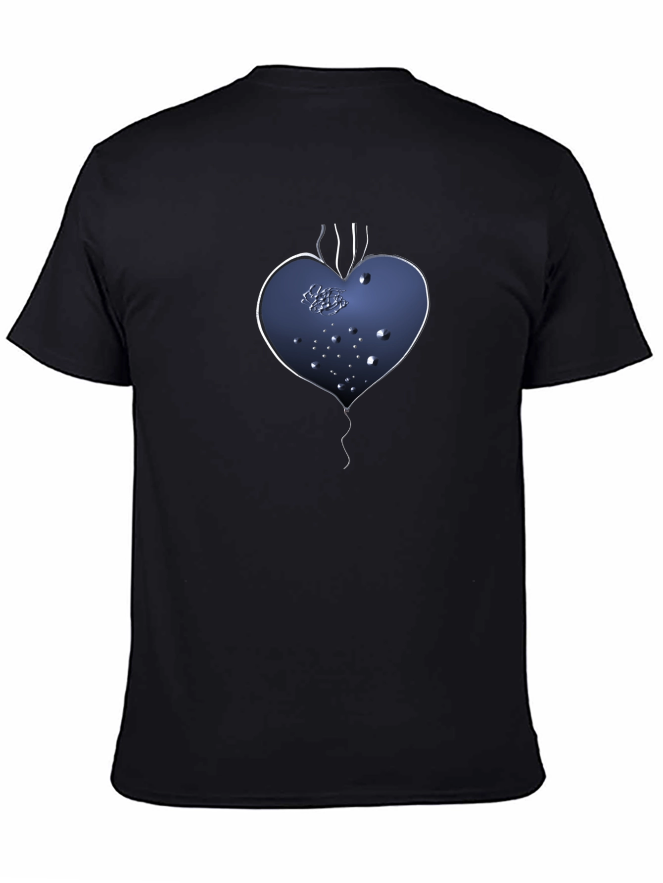 Black Abstract Heart Graphic Tee - Men's Black Shirt view 4
