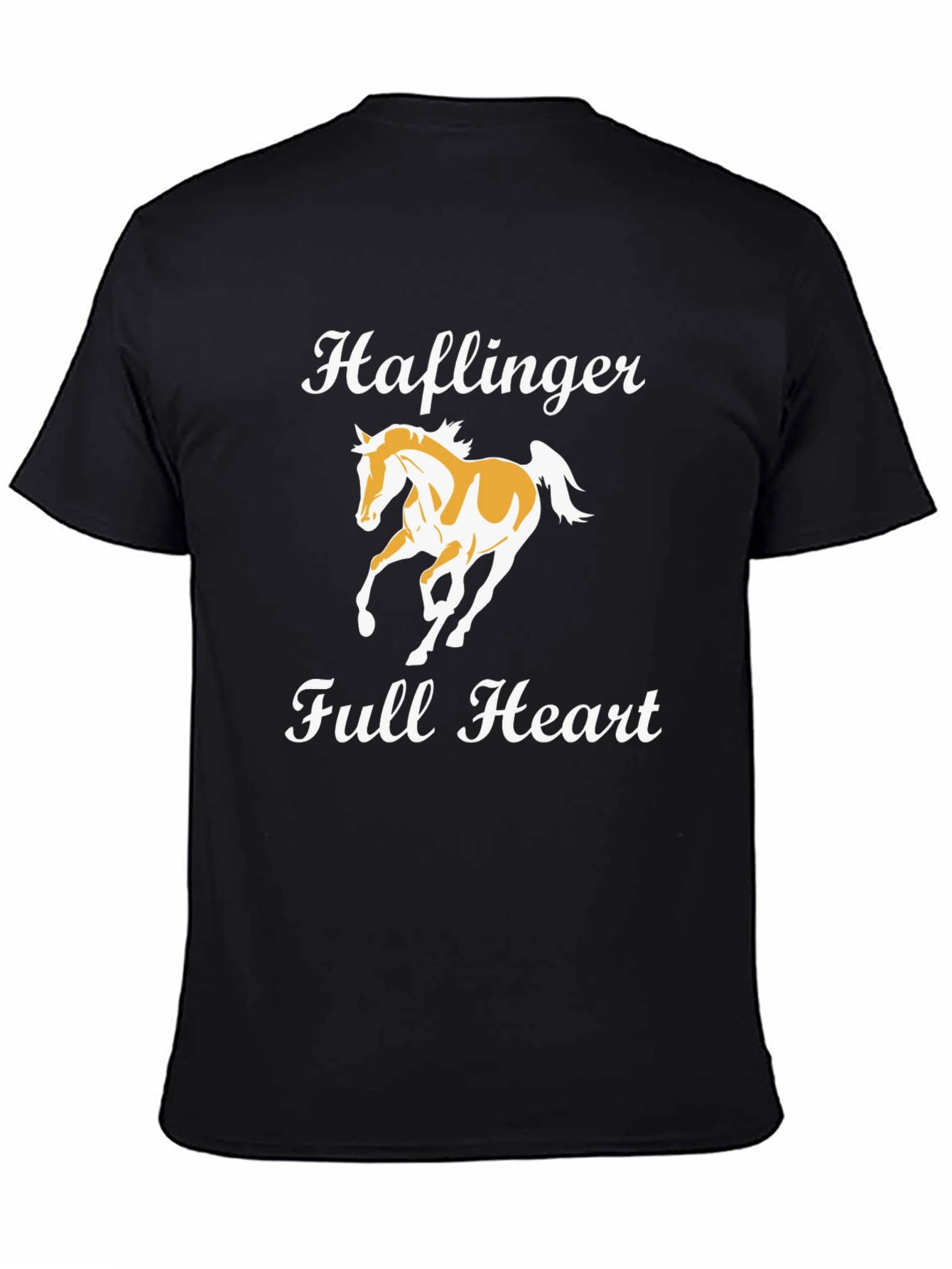 Black Haflinger Full Heart Black T-Shirt view 4