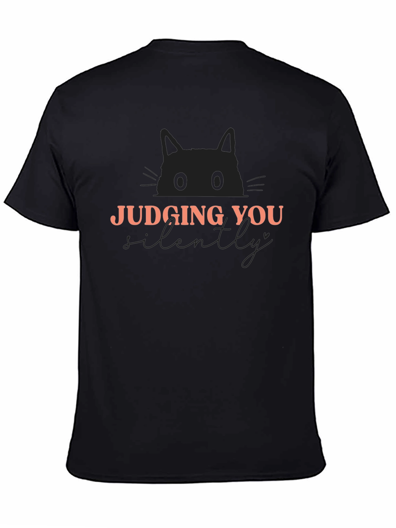 Black Judging You Silently Cat Graphic Tee view 4