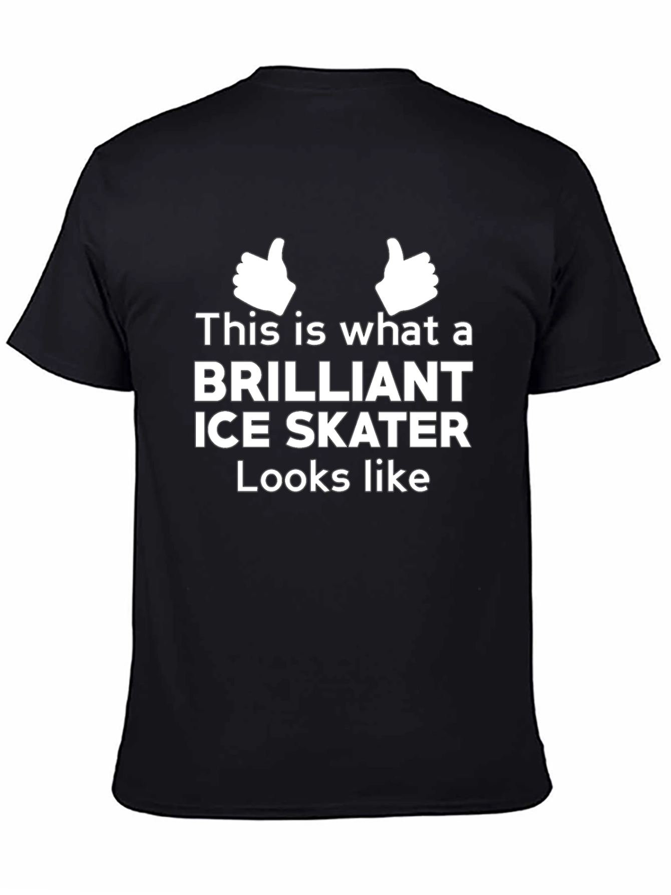 Black Brilliant Ice Skater T-Shirt - Novelty Design view 4