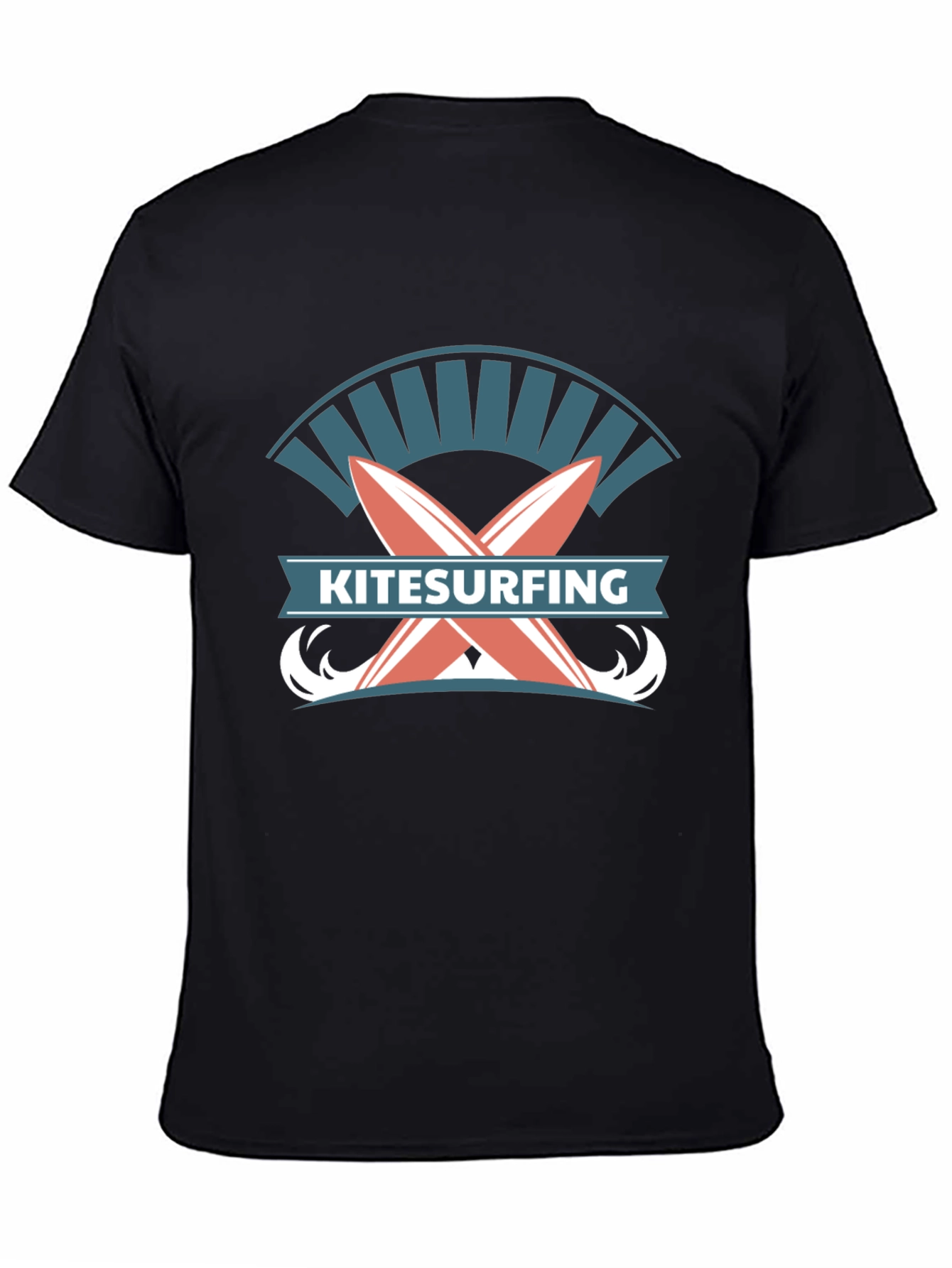 Black Kitesurfing Graphic T-Shirt view 4