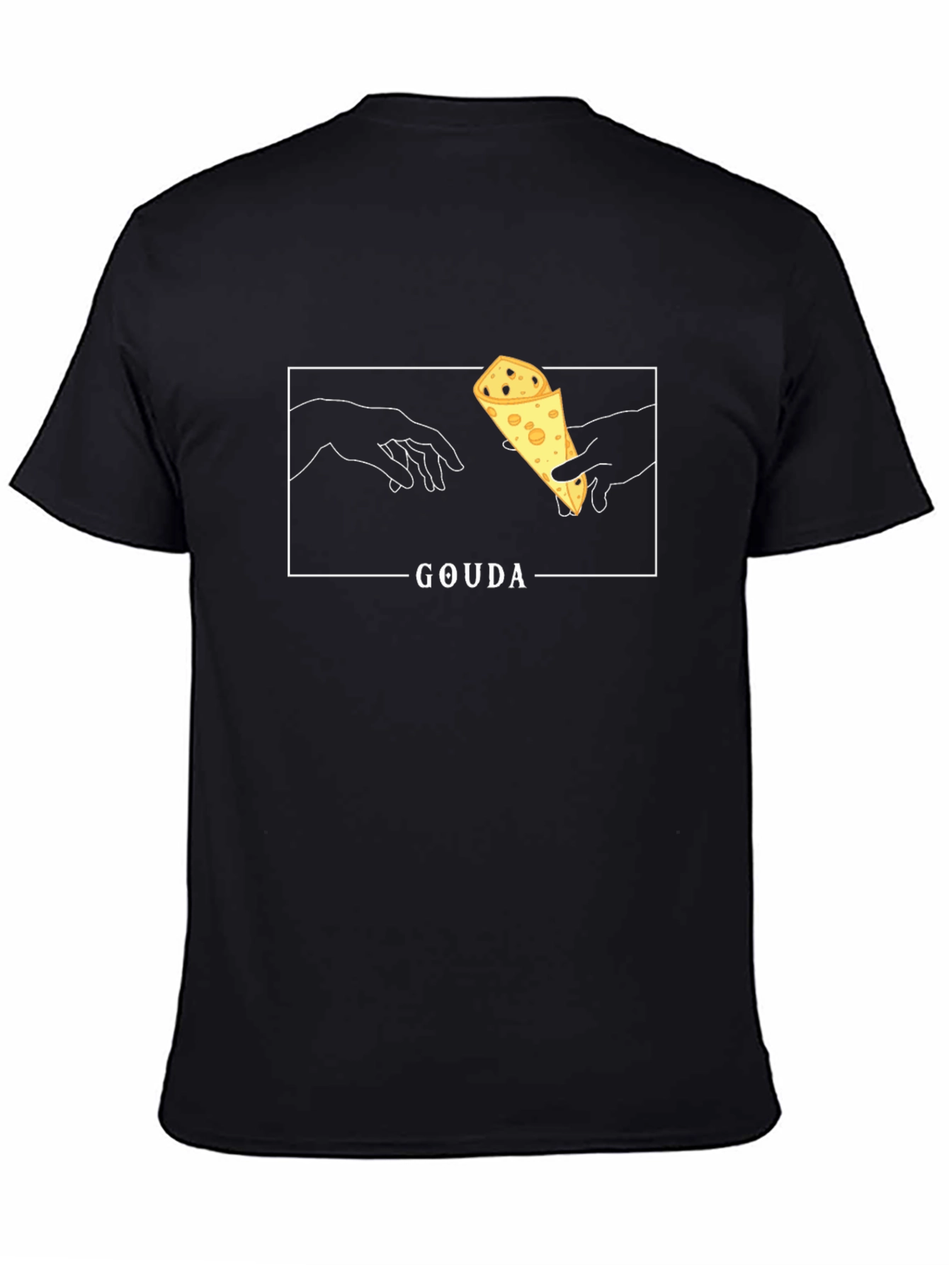 Black Gouda Cheese Michelangelo T-Shirt - Funny Foodie Tee view 4