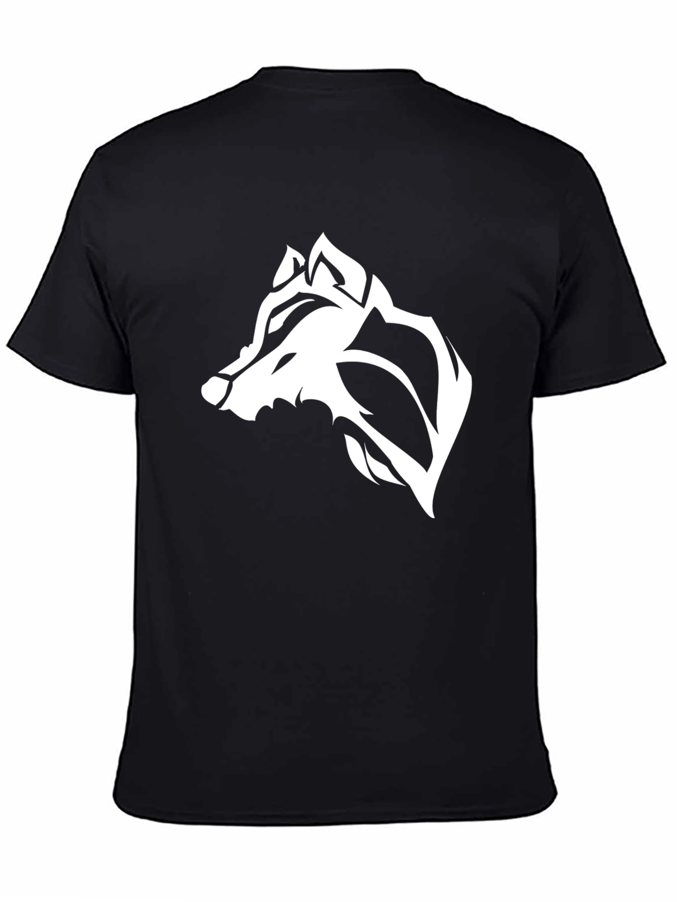 Black Men's Black Wolf Graphic Tee - Stylish Casual Wear view 4