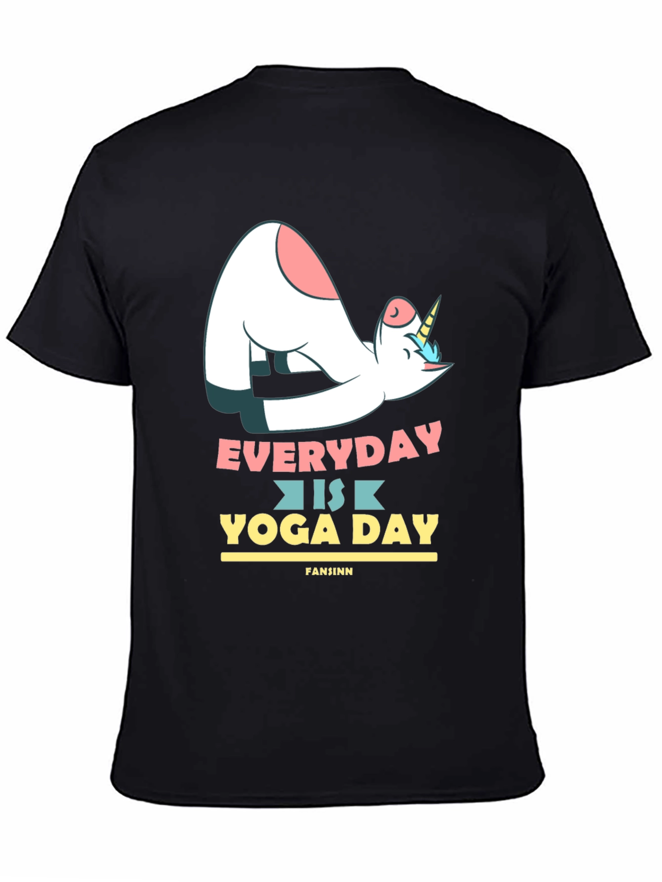 Black Unicorn Yoga T-Shirt - Everyday is Yoga Day Tee view 4
