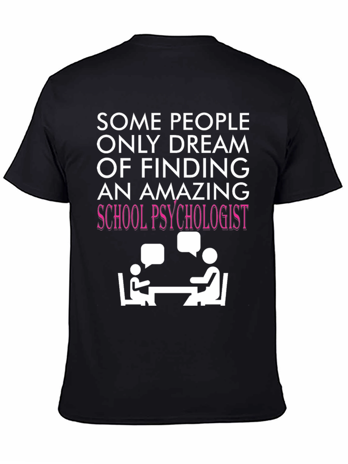 Black Amazing School Psychologist T-Shirt - Therapy Design view 4