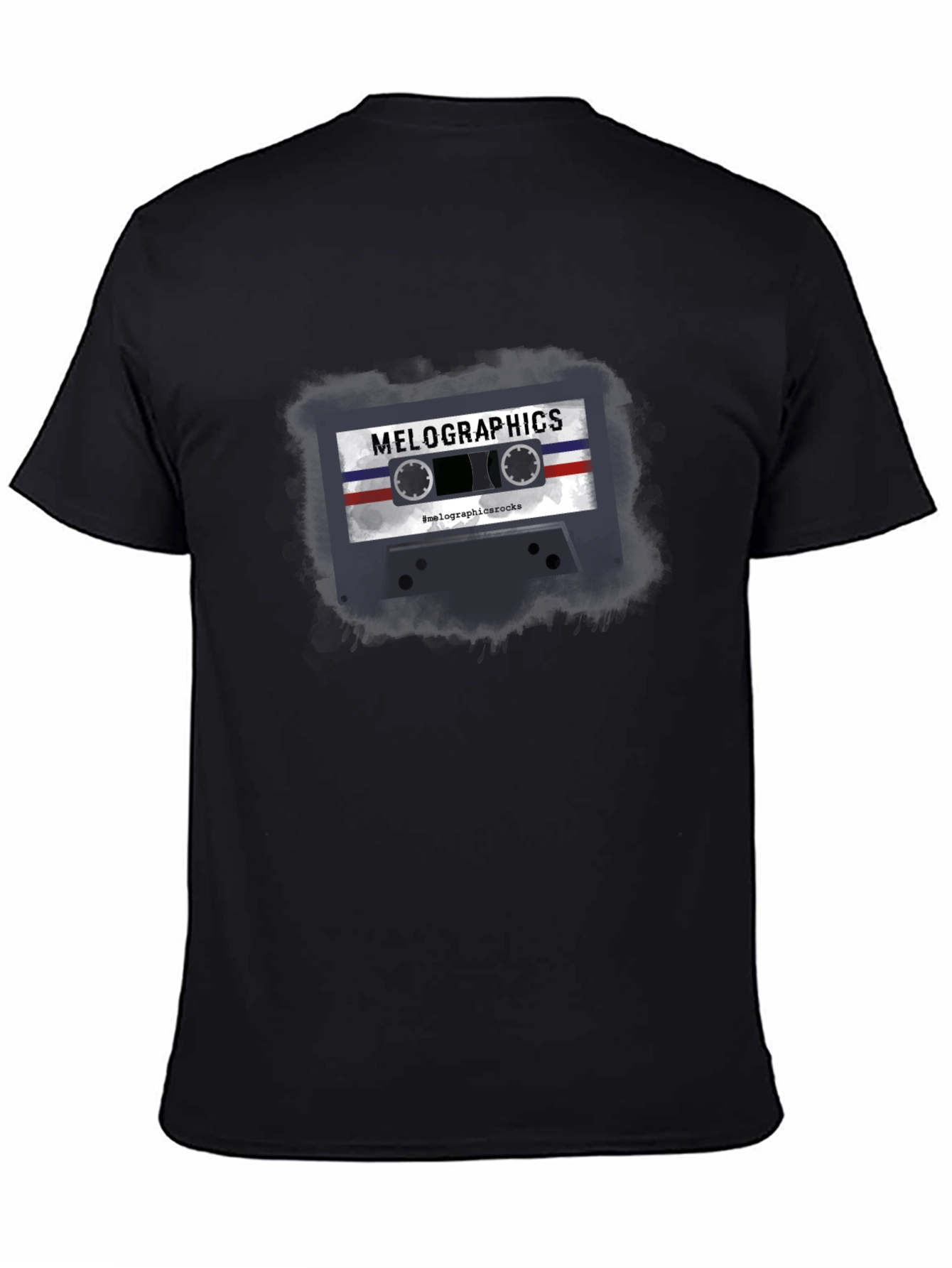Black Retro Cassette Tape Graphic T-Shirt view 4