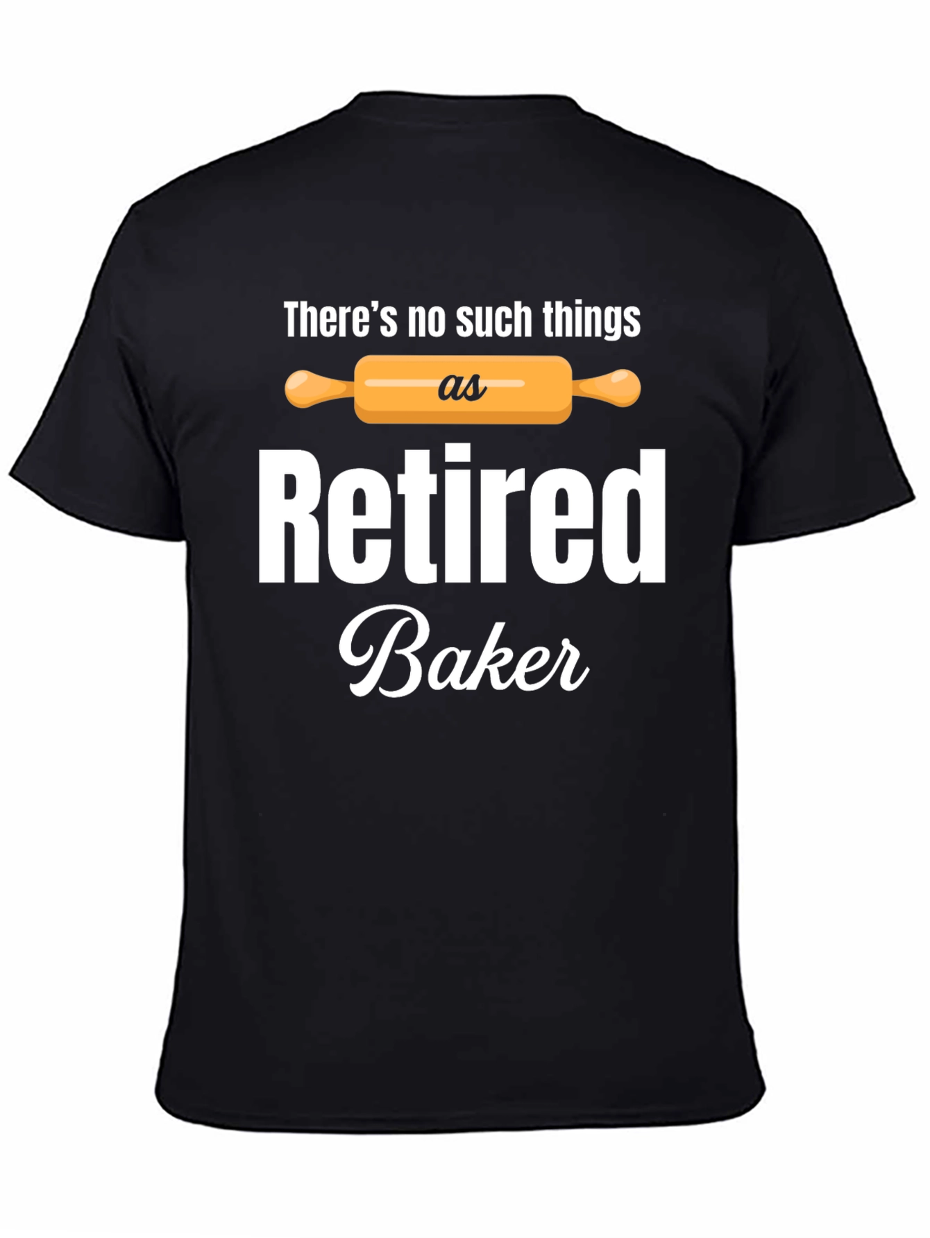 Black Retired Baker T-Shirt - Baking Lover Gift view 4