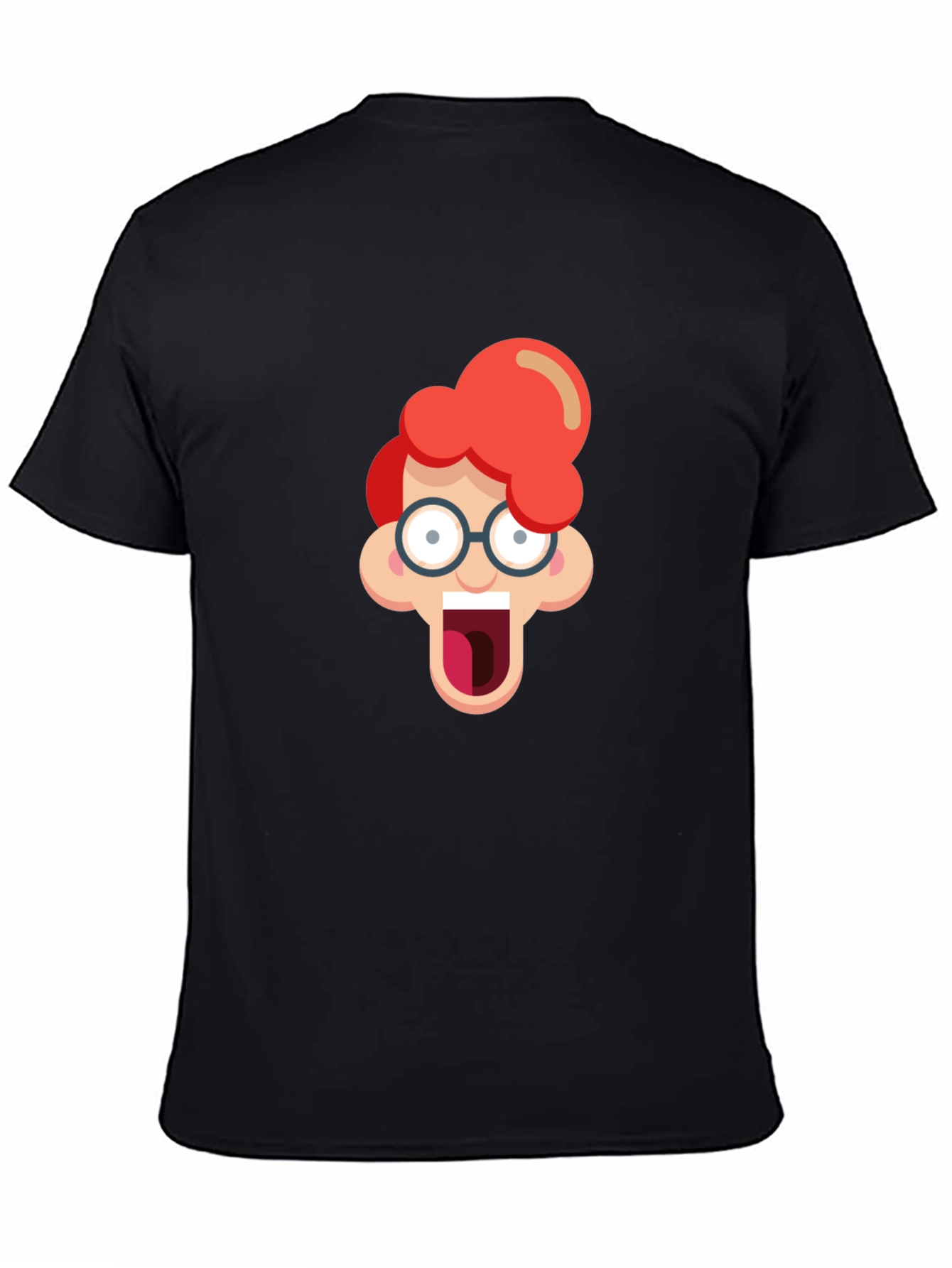 Black Cartoon Nerd Graphic T-Shirt view 4