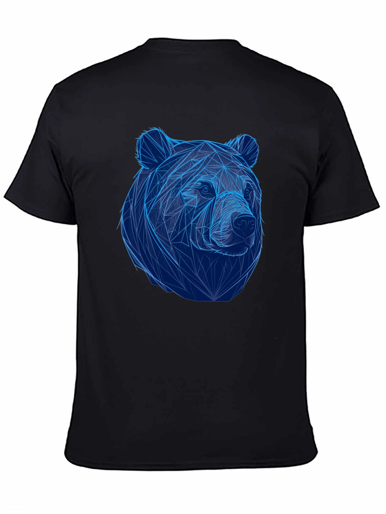 Black Geometric Bear Graphic Tee - Cool Animal Design view 4