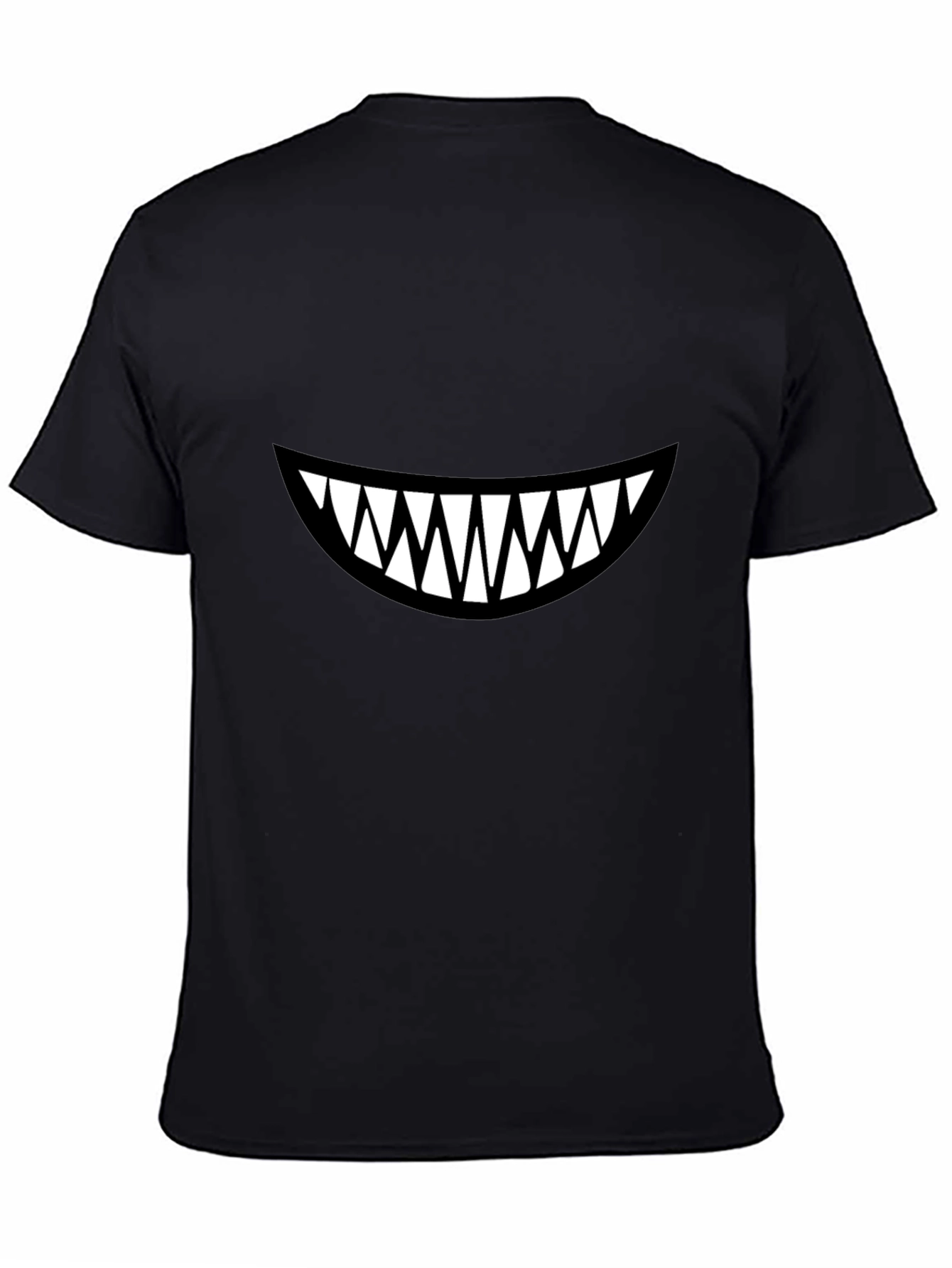 Black Grinning Teeth Graphic Black T-Shirt view 4