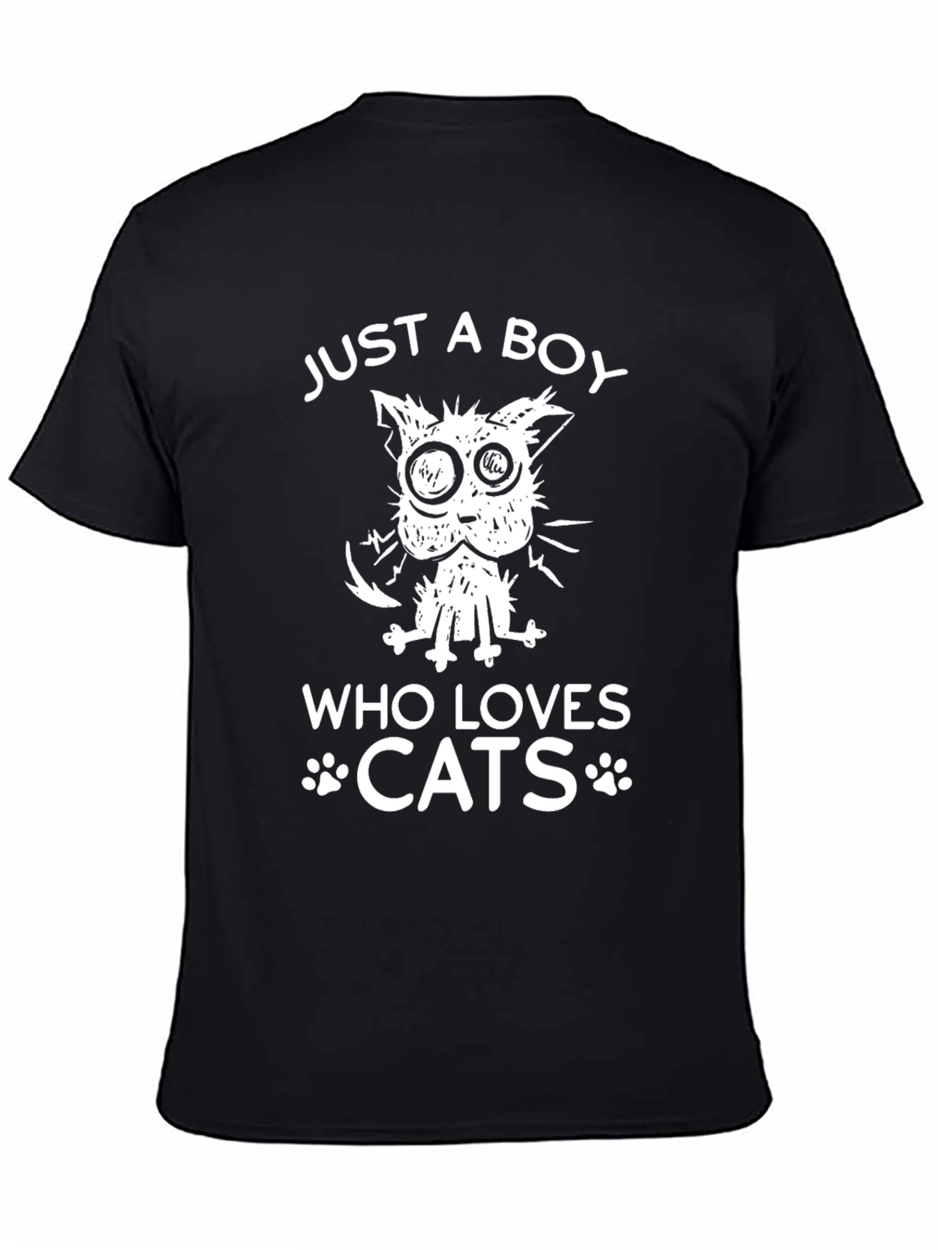 Black Boy Loves Cats T-Shirt view 4