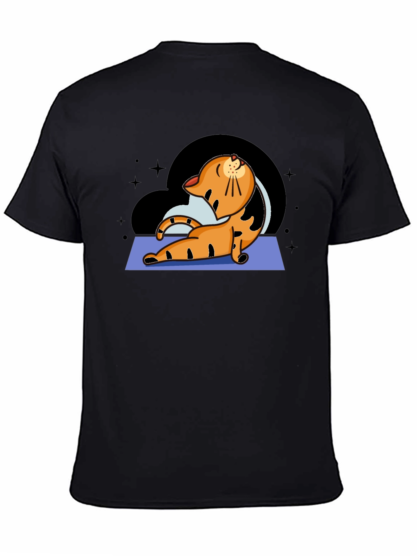 Black Yoga Cat Graphic T-Shirt view 4