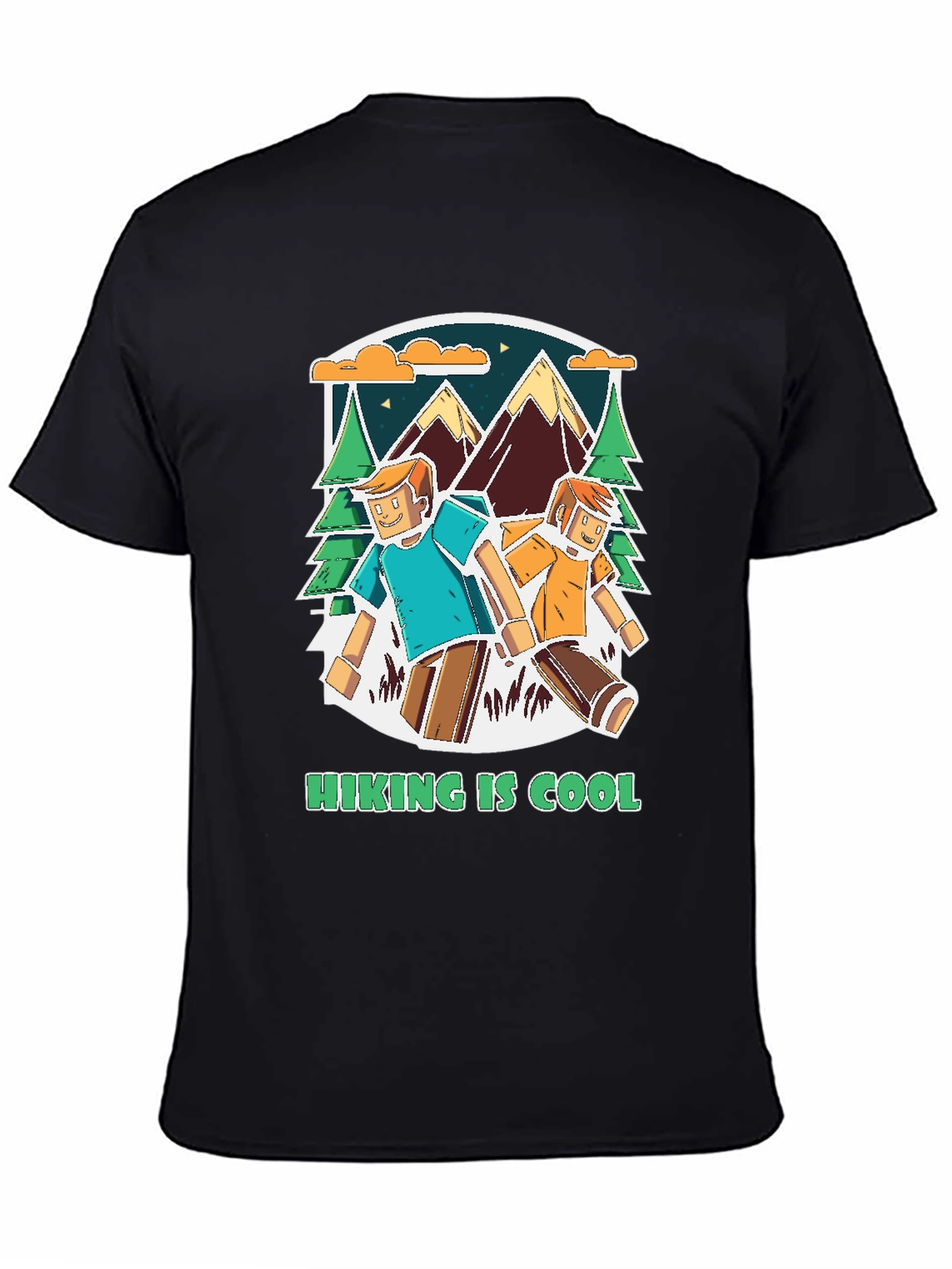 Black Hiking is Cool Graphic Tee view 4
