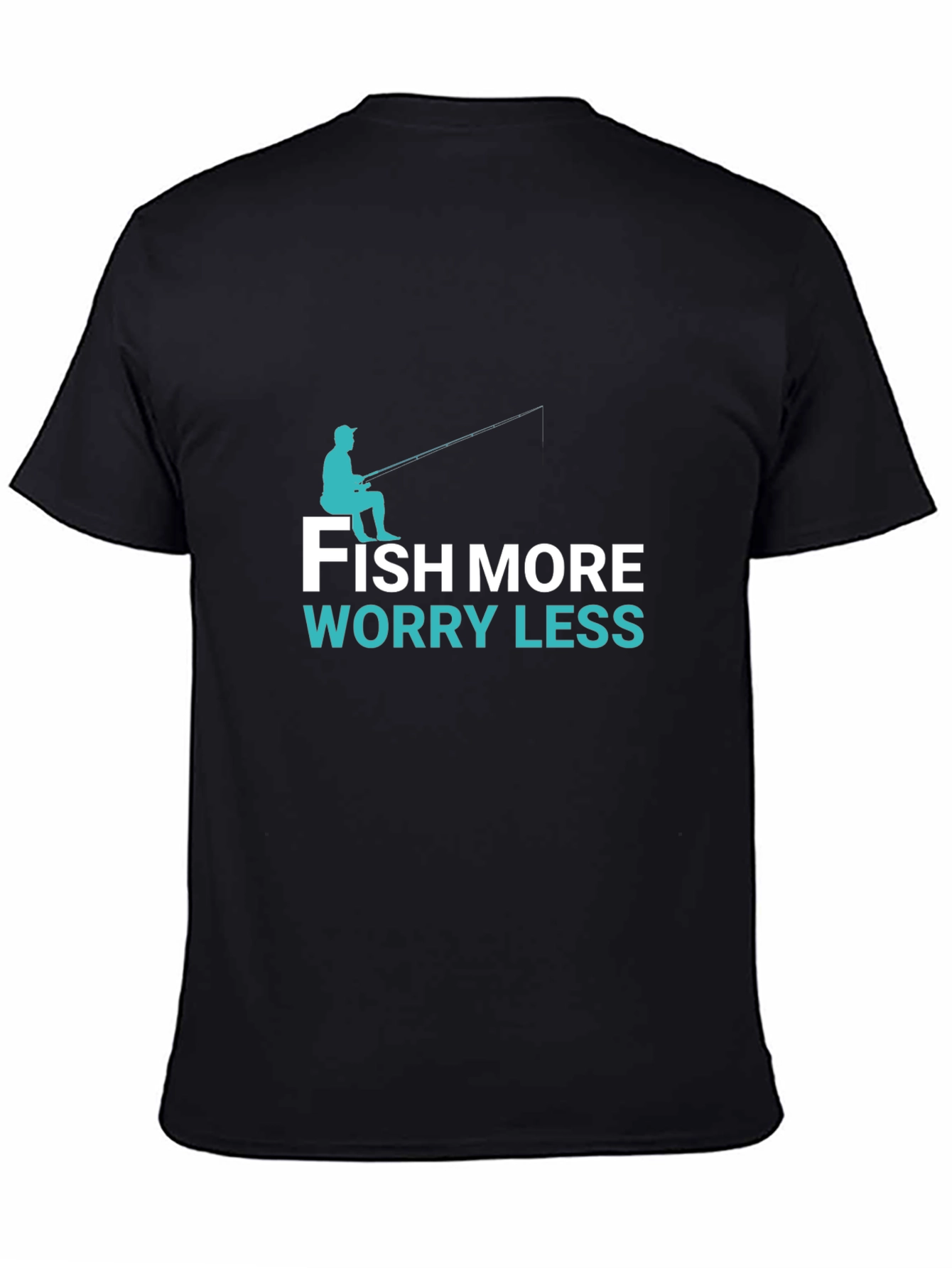 Black Fish More Worry Less T-Shirt - Angler Tee view 4
