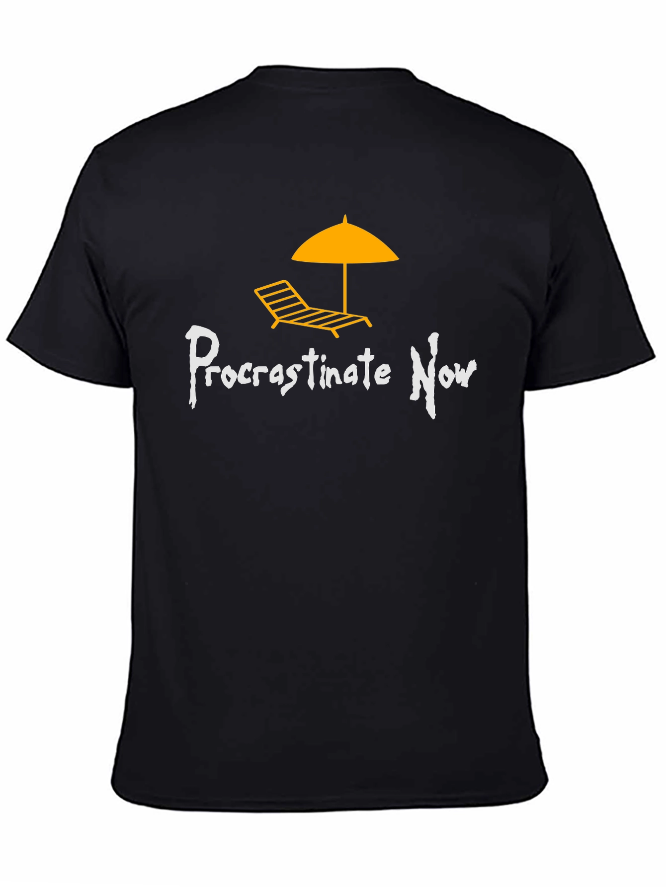 Black Procrastinate Now Graphic T-Shirt view 4