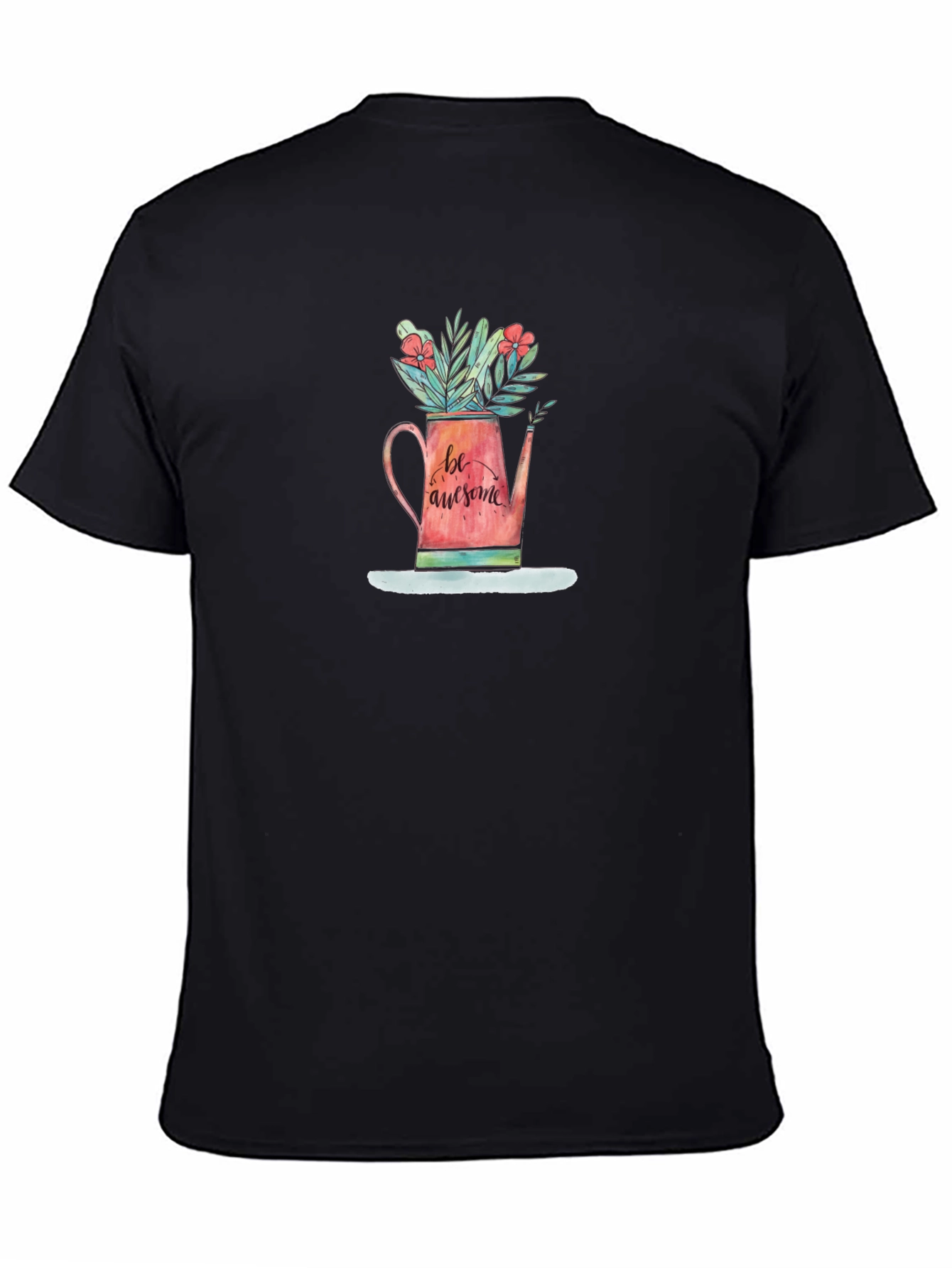 Black Be Awesome Watering Can Graphic Tee view 4
