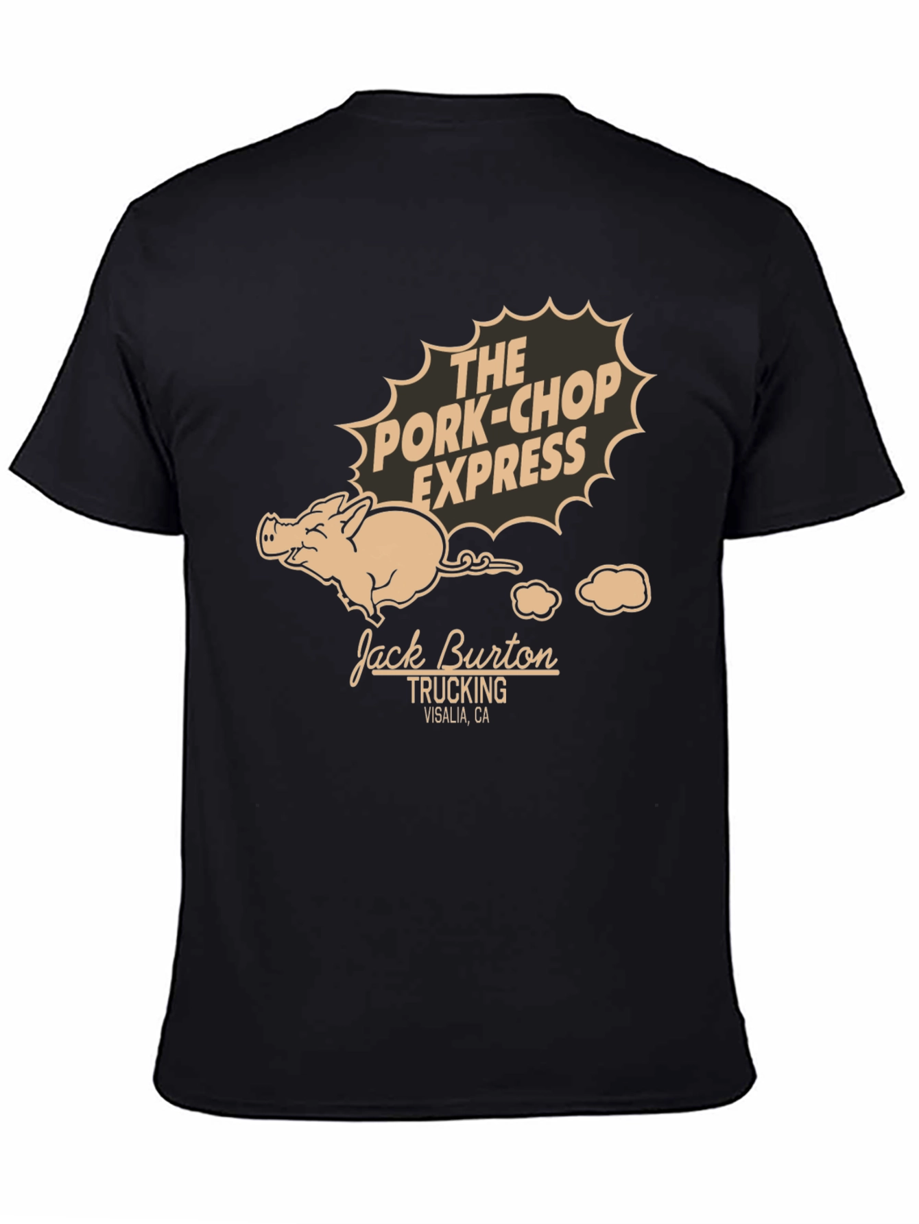 Black Pork-Chop Express T-Shirt - Jack Burton Trucking Tee view 4