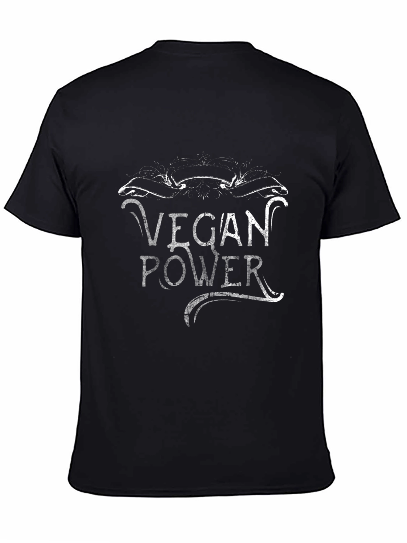 Black Vegan Power Graphic Tee - Black Unisex T-Shirt view 4