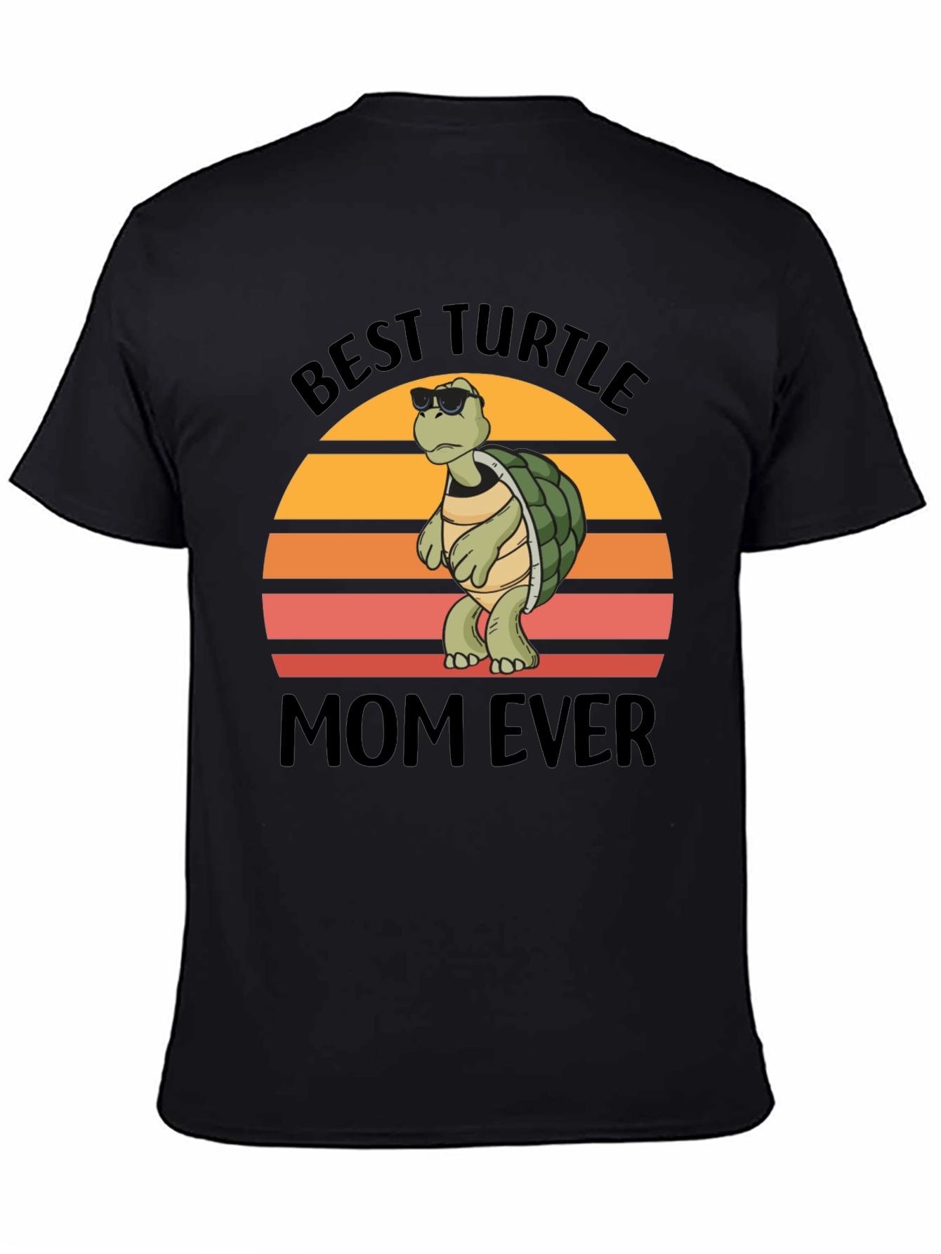 Black Best Turtle Mom Ever T-Shirt view 4