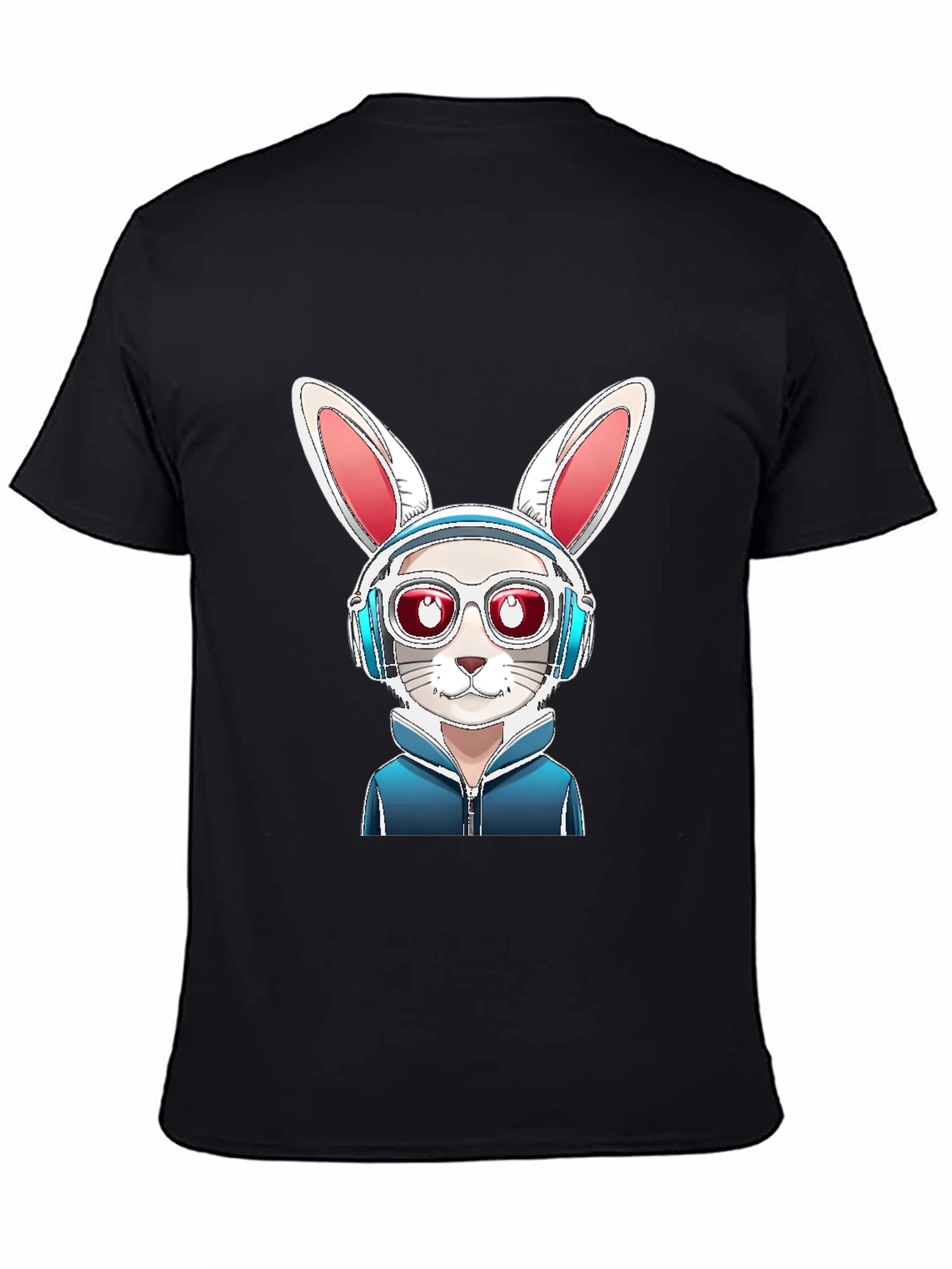 Black Cool Rabbit Graphic Tee - Urban Style view 4