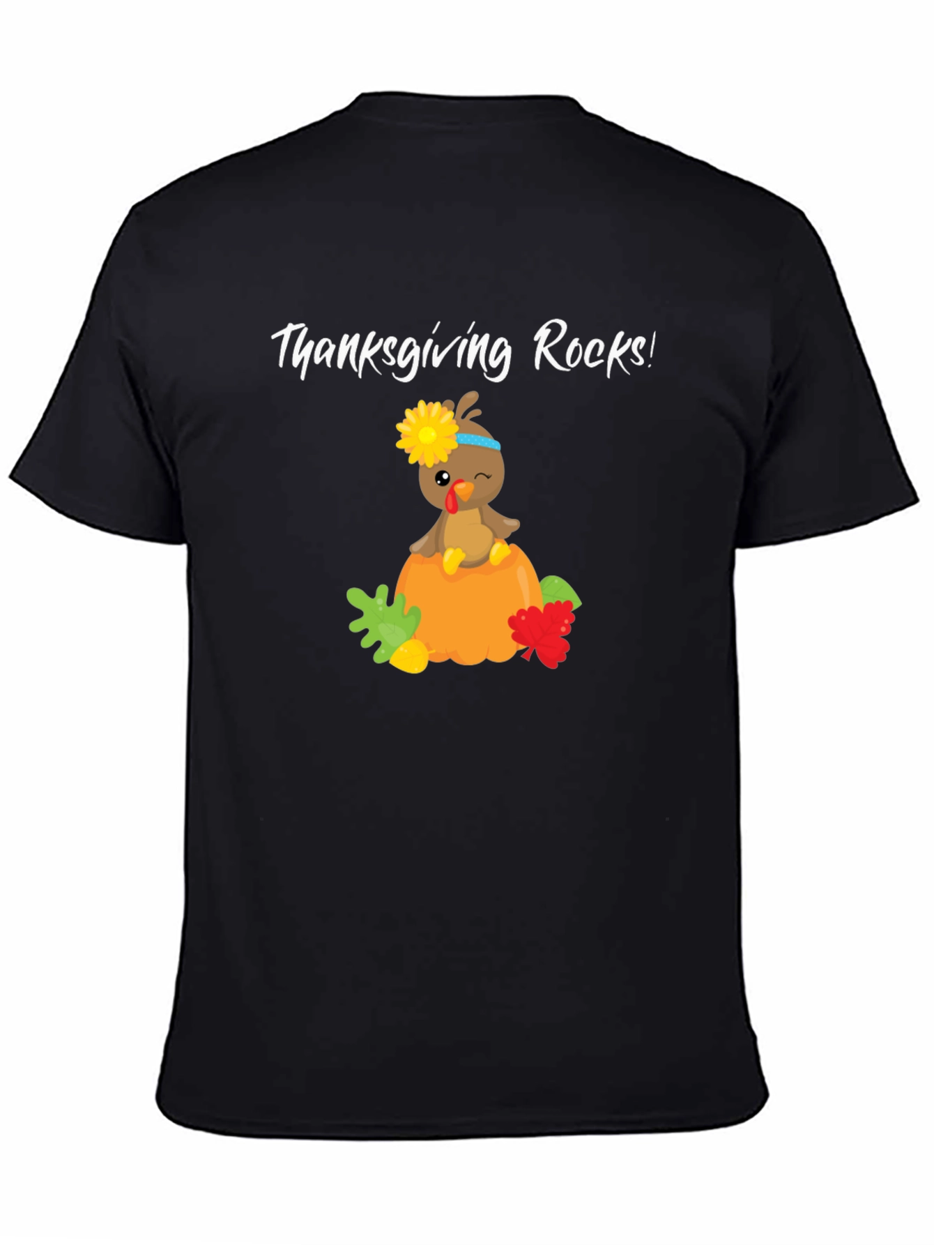 Black Thanksgiving Rocks Turkey Tee view 4