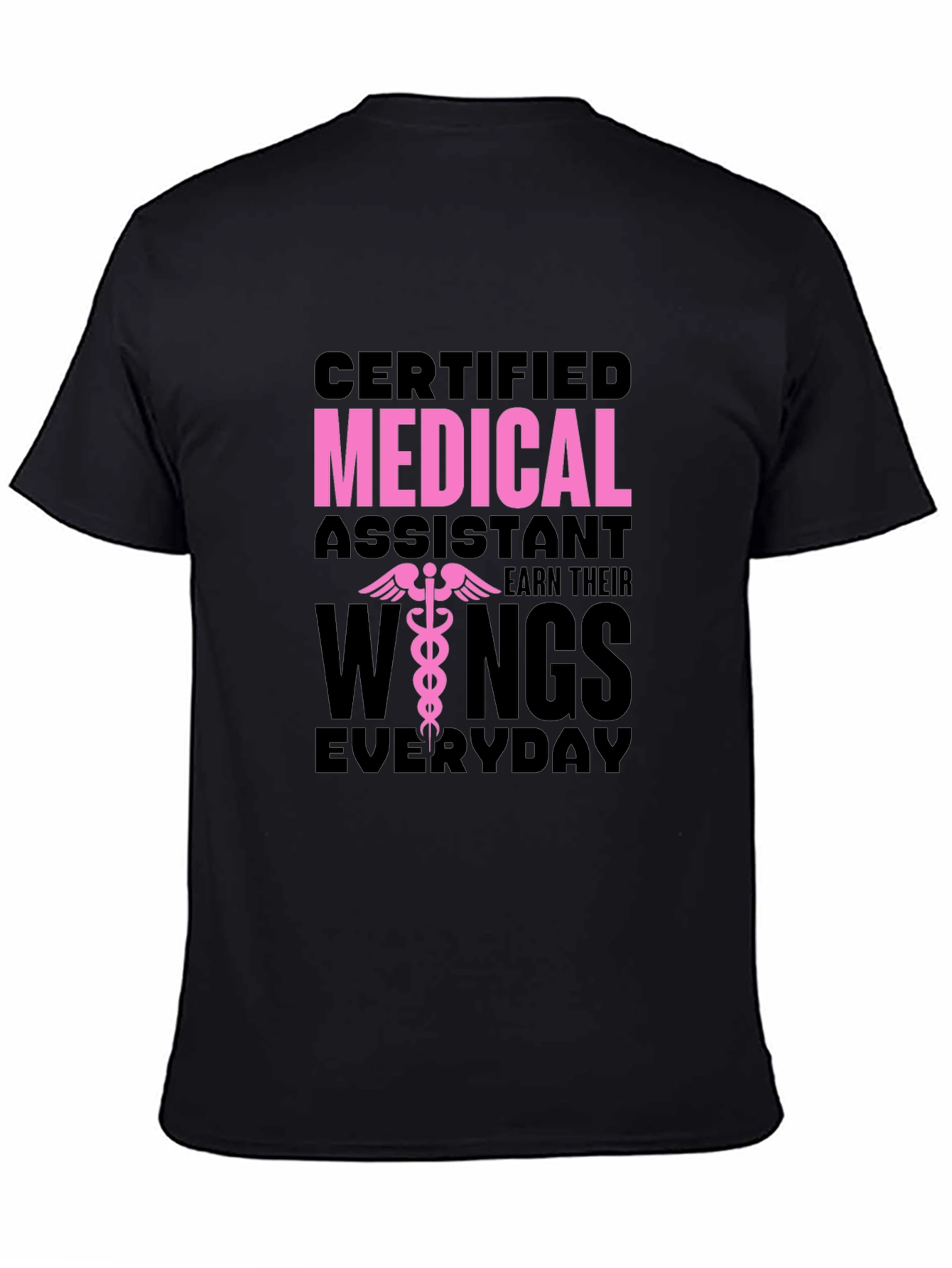 Black Certified Medical Assistant T-Shirt view 4