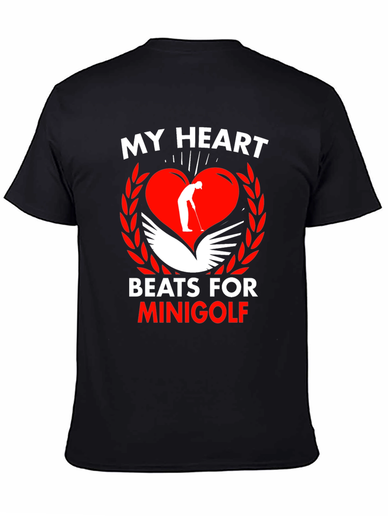Black My Heart Beats for Minigolf Graphic Tee view 4