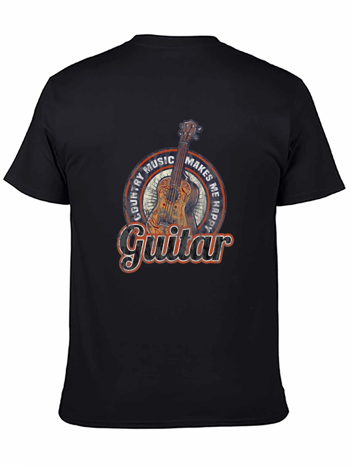 Black Country Music Guitar T-Shirt view 4