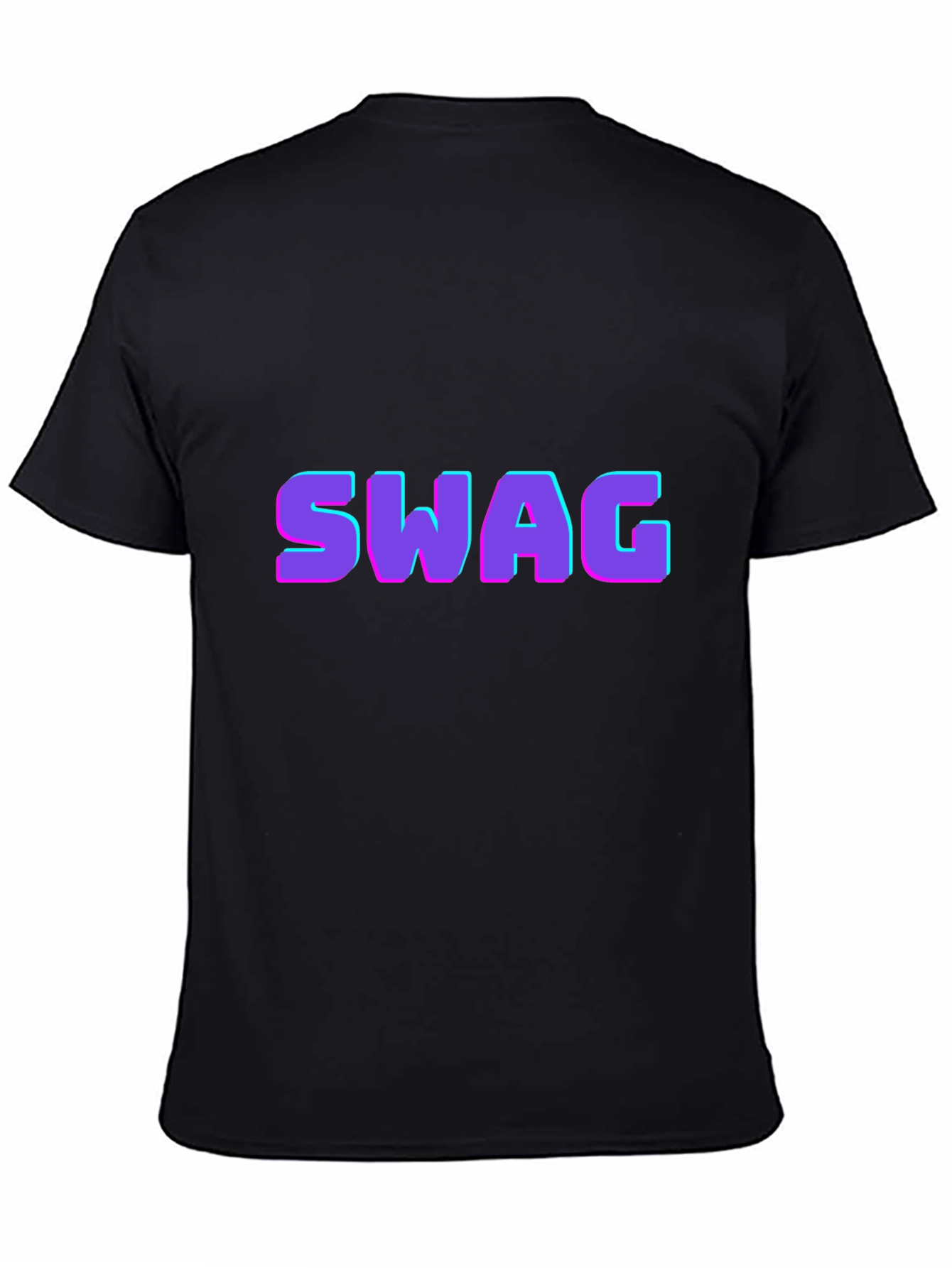 Black Stylish SWAG Graphic Print Men's T-Shirt view 4