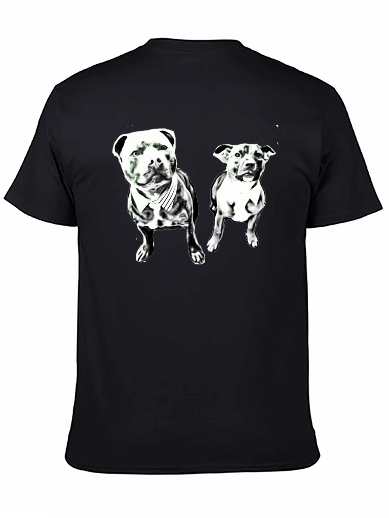 Black Dog Lover T-Shirt - Black Crew Neck with Pitbull Graphic view 4