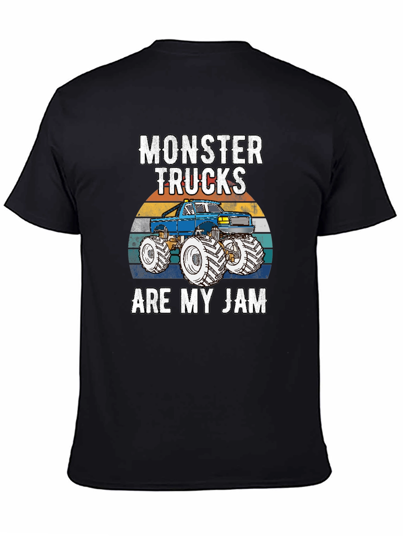 Black Monster Trucks Are My Jam Graphic Tee view 4