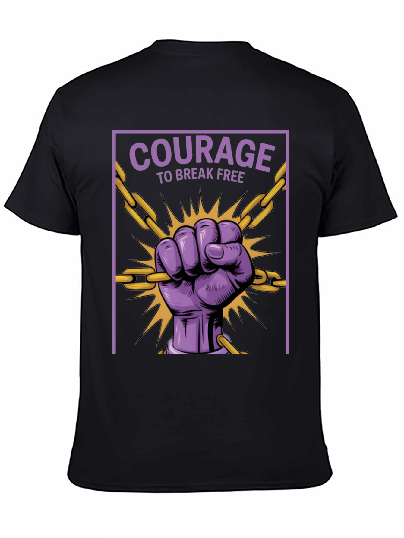 Black Courage to Break Free Graphic T-Shirt view 4