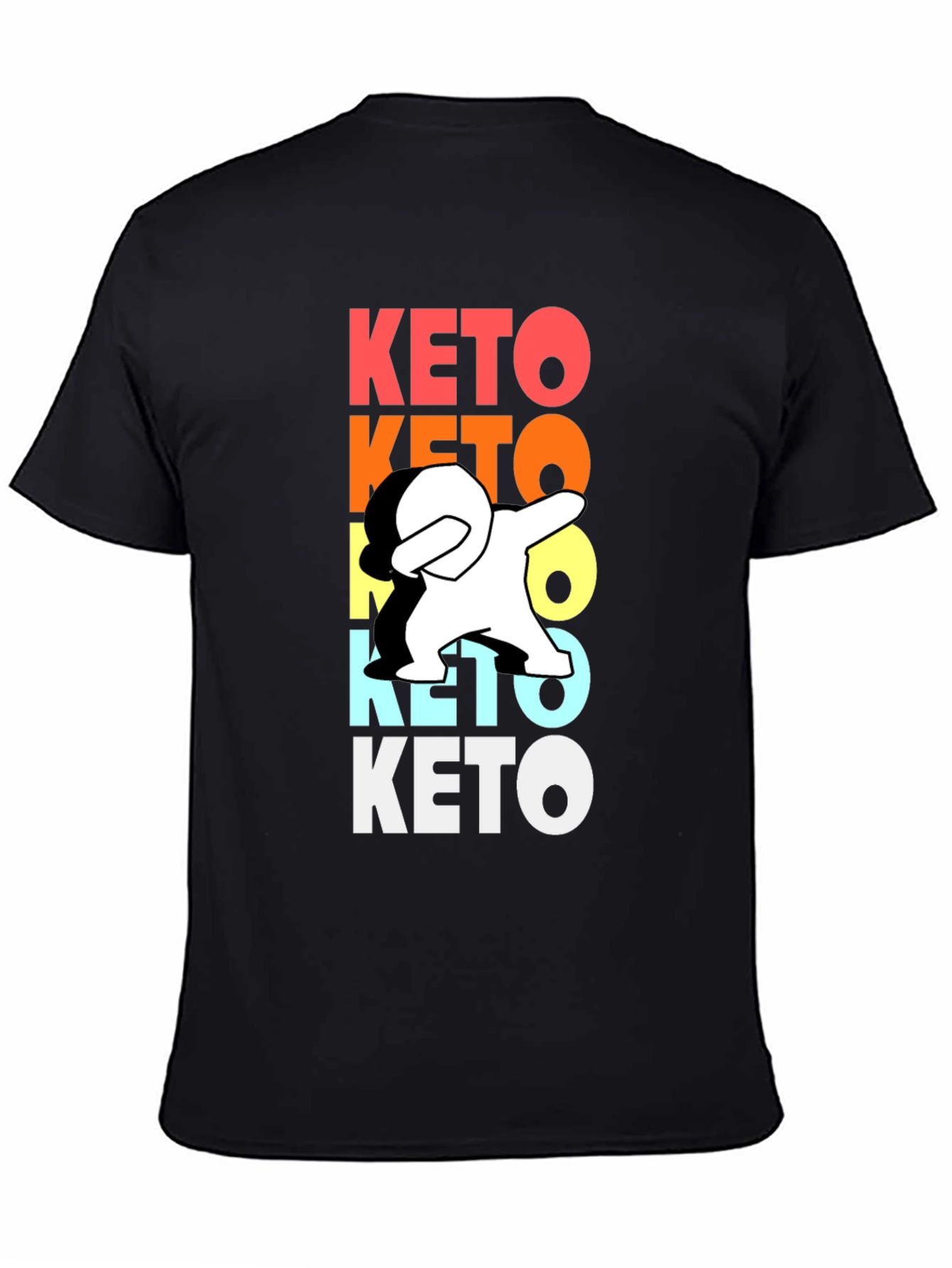 Black Keto Dab Funny Graphic T-Shirt view 4