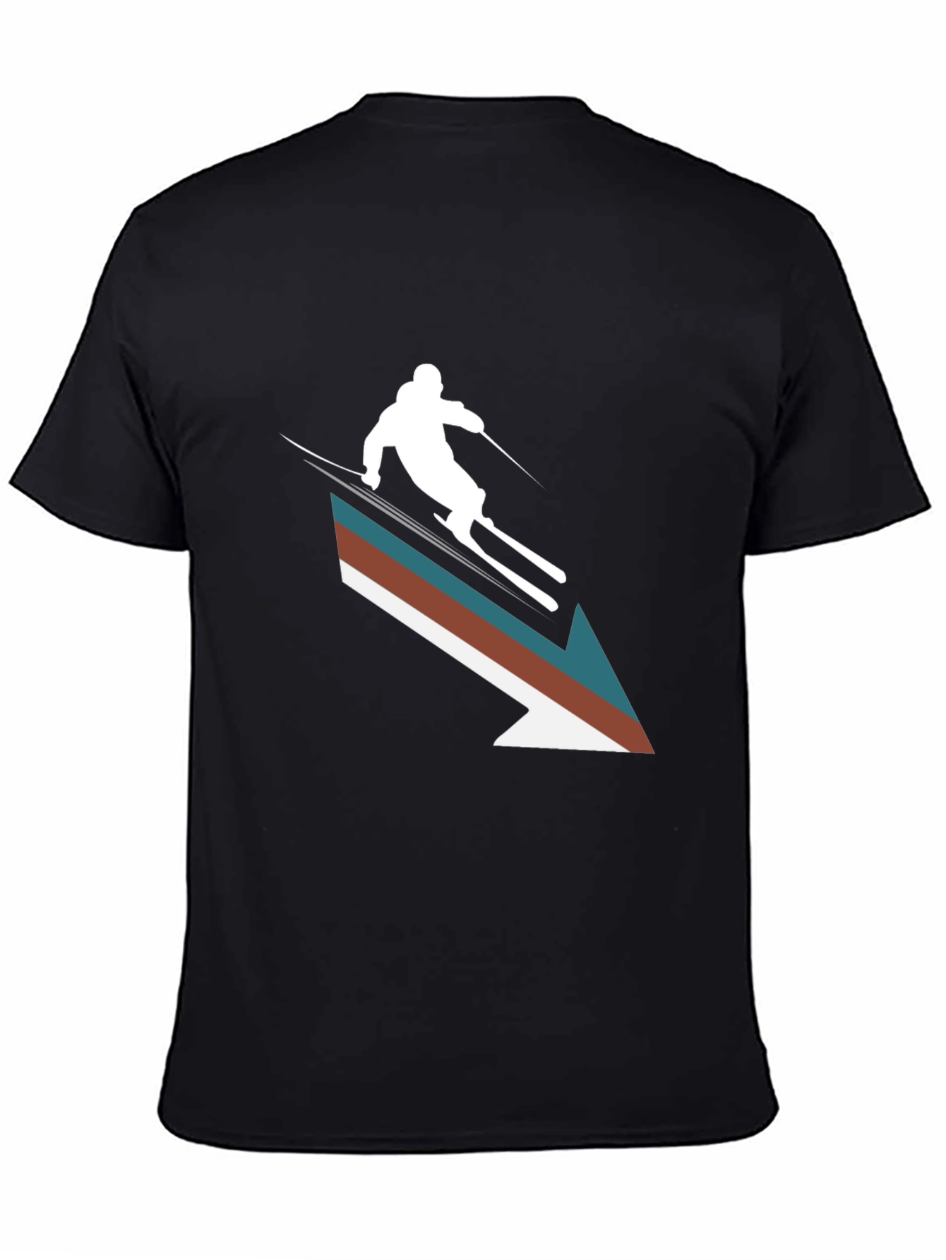 Black Retro Ski Arrow T-Shirt - Stylish Winter Apparel view 4