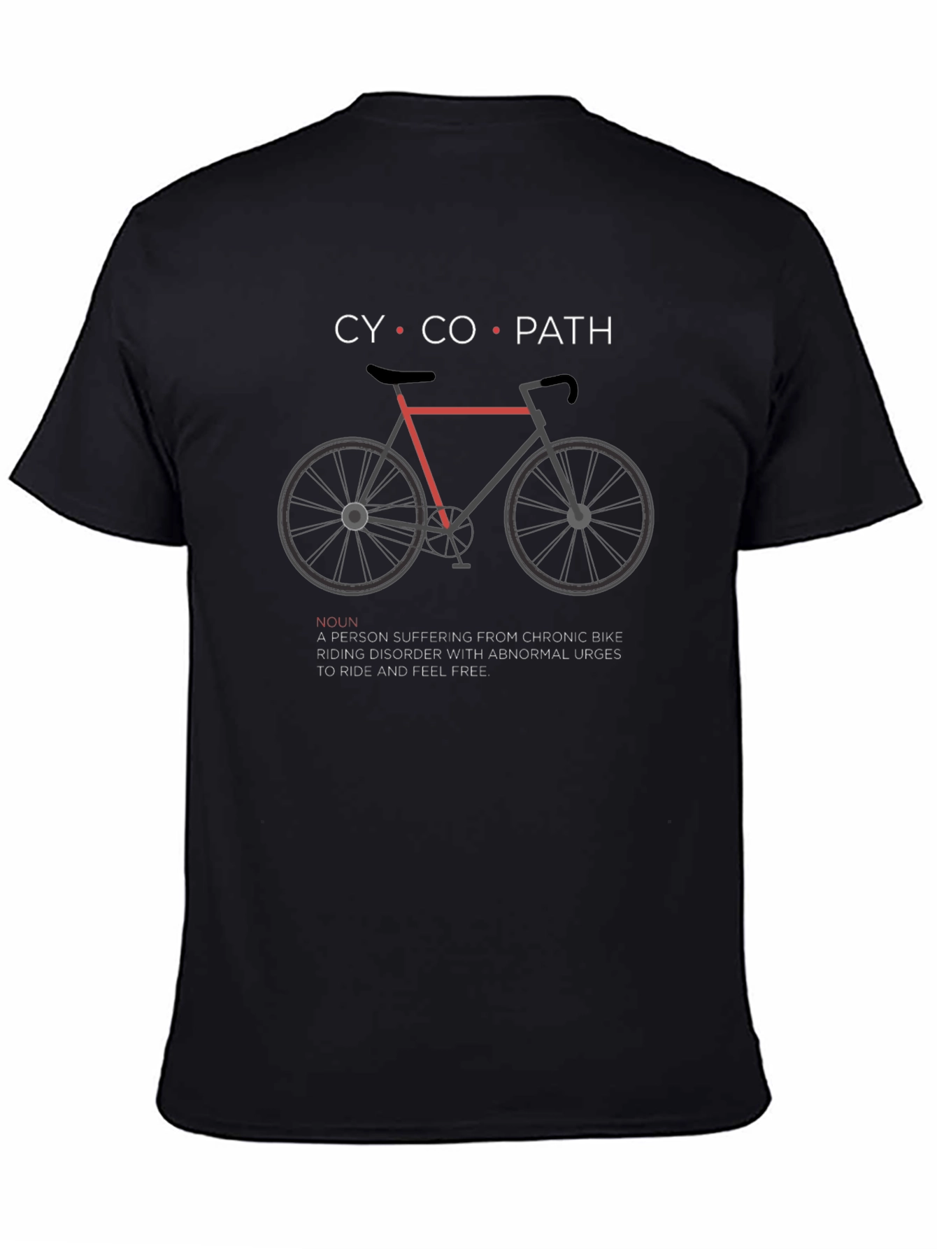 Black Cyclopath T-Shirt - Funny Biker Tee view 4