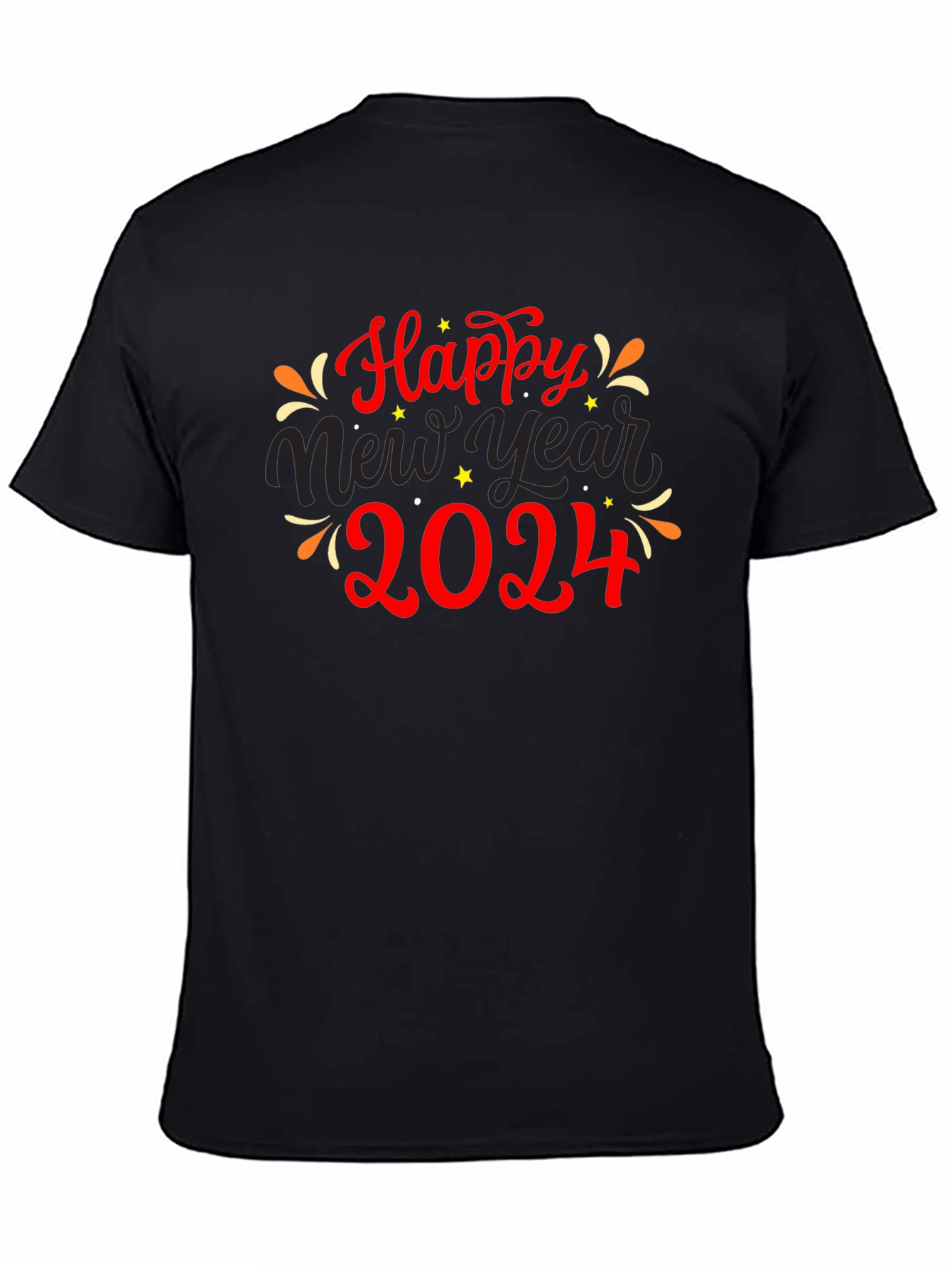 Black Happy New Year 2024 Graphic Tee view 4