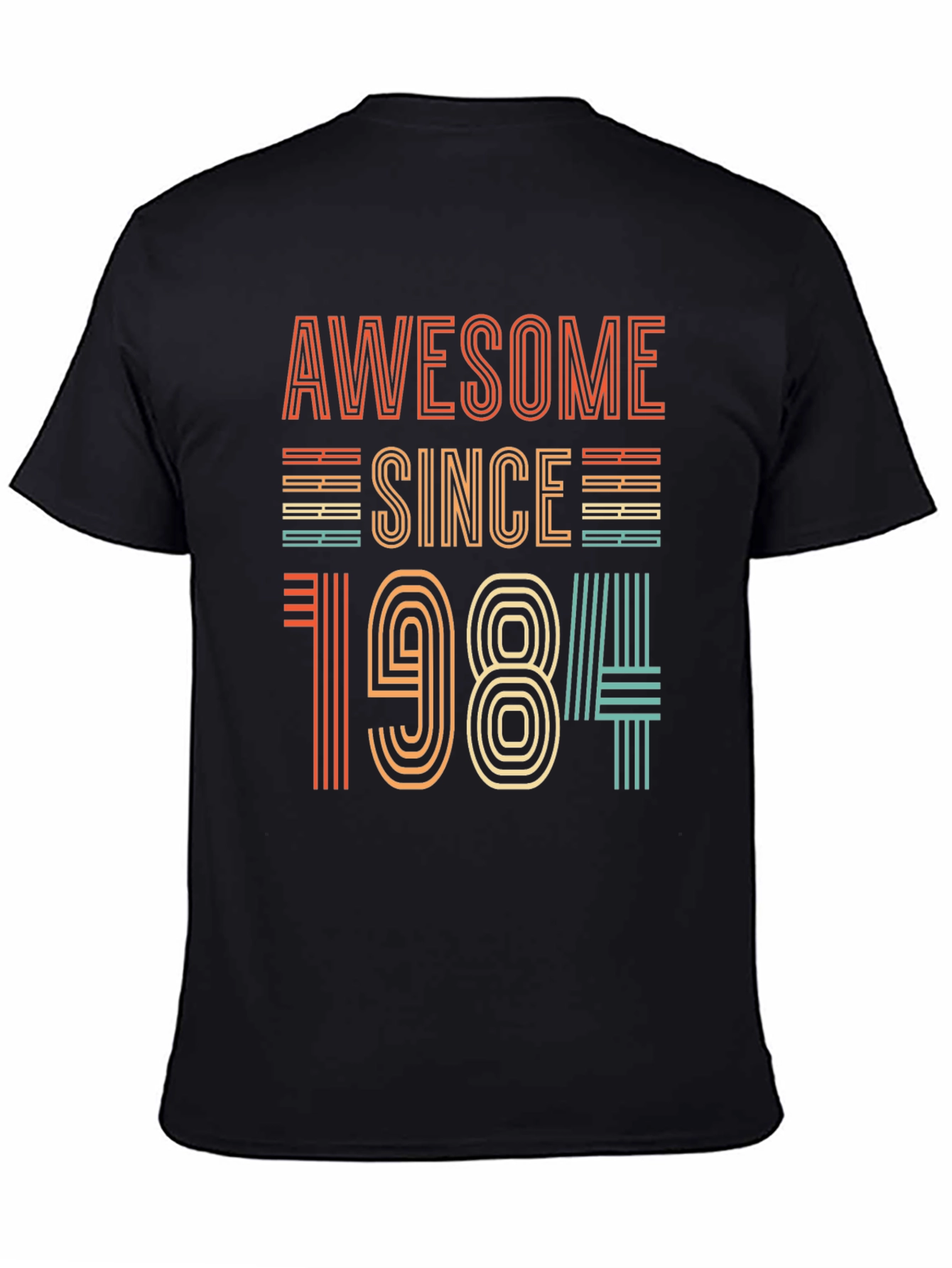 Black Awesome Since 1984 T-Shirt - Retro Birthday Gift view 4