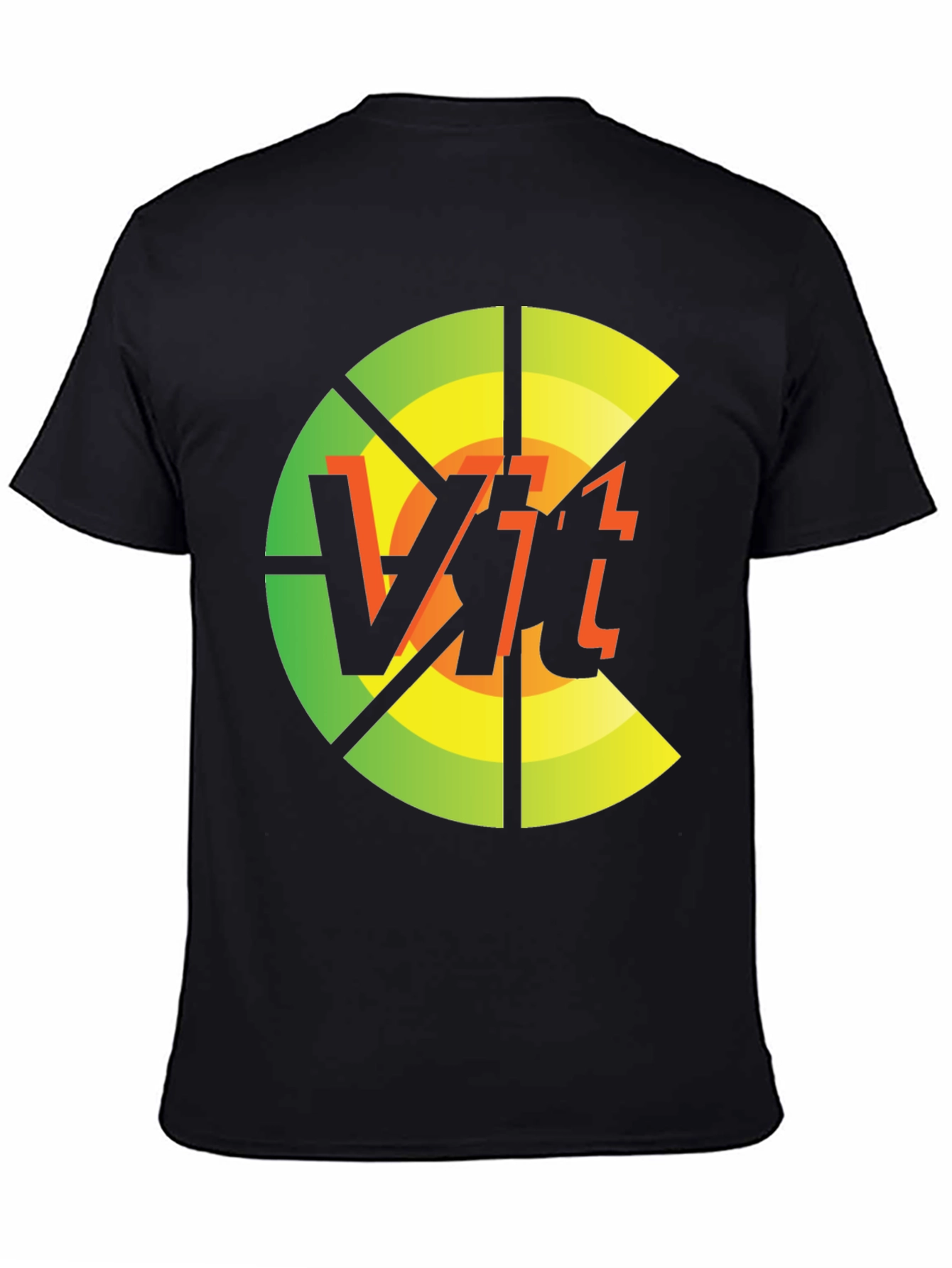 Black Vit T-Shirt: Circular Abstract Graphic Tee view 4