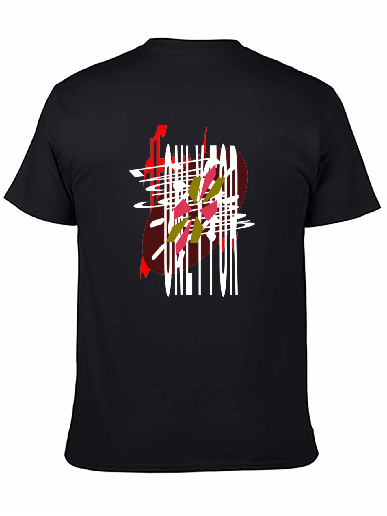 Black Abstract Graphic Print Black T-Shirt view 4