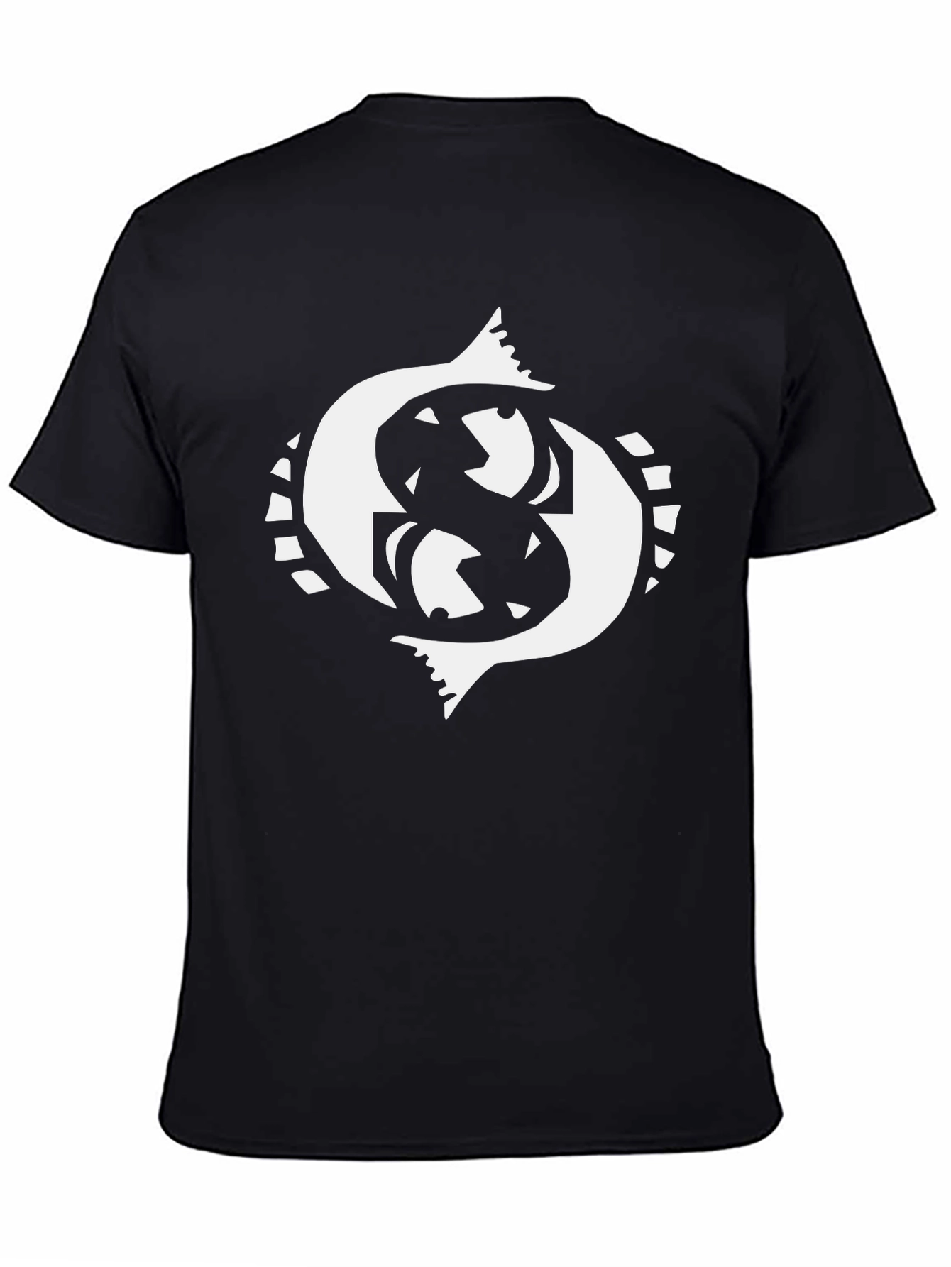Black Pisces Zodiac Sign Graphic Tee - Black Cotton Blend view 4