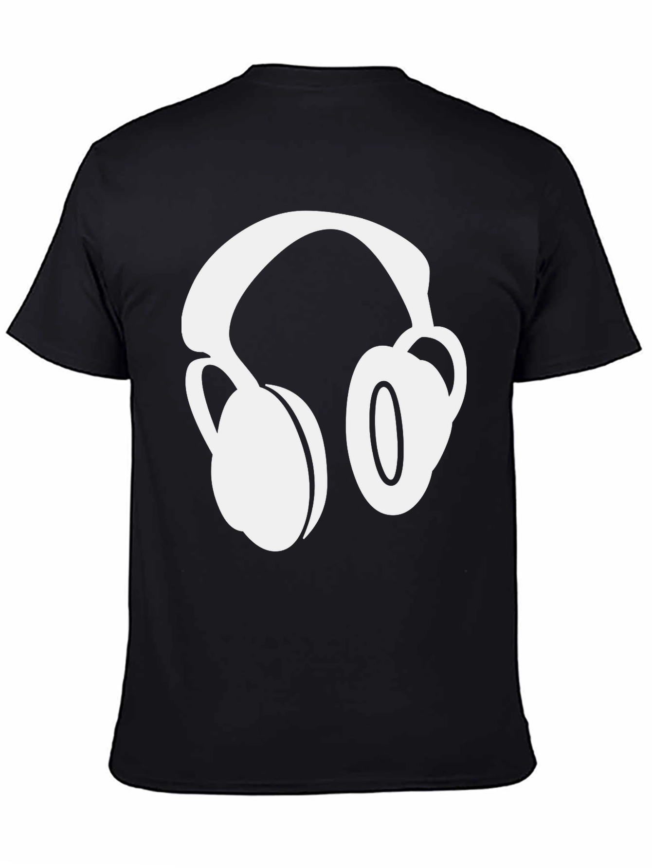 Black Headphones Graphic Black T-Shirt view 4