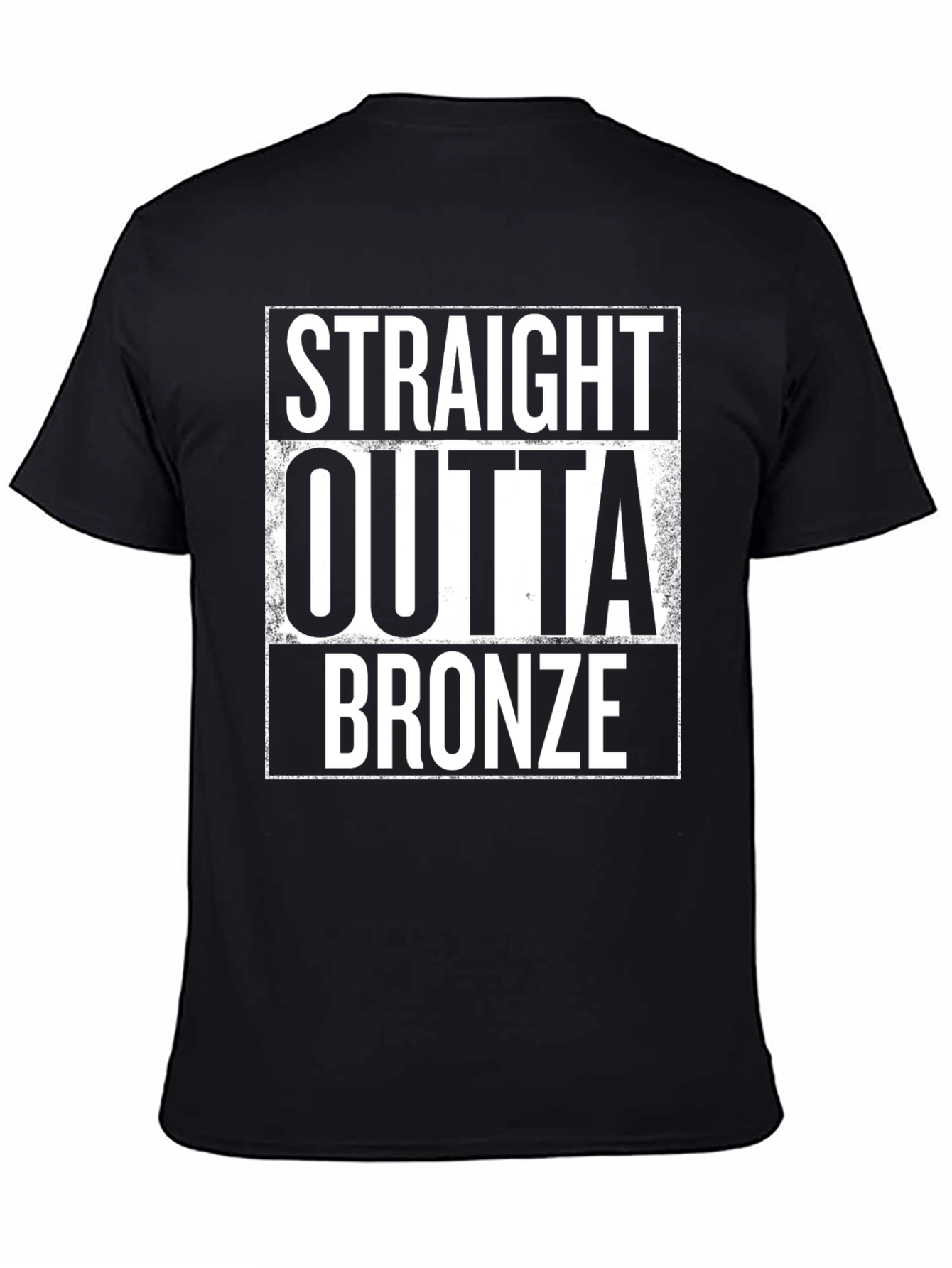 Black Straight Outta Bronze Funny Graphic Tee view 4