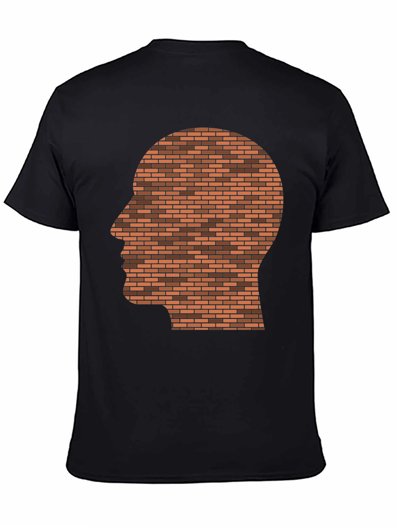 Black Brick Head Graphic T-Shirt - Unique Novelty Design view 4