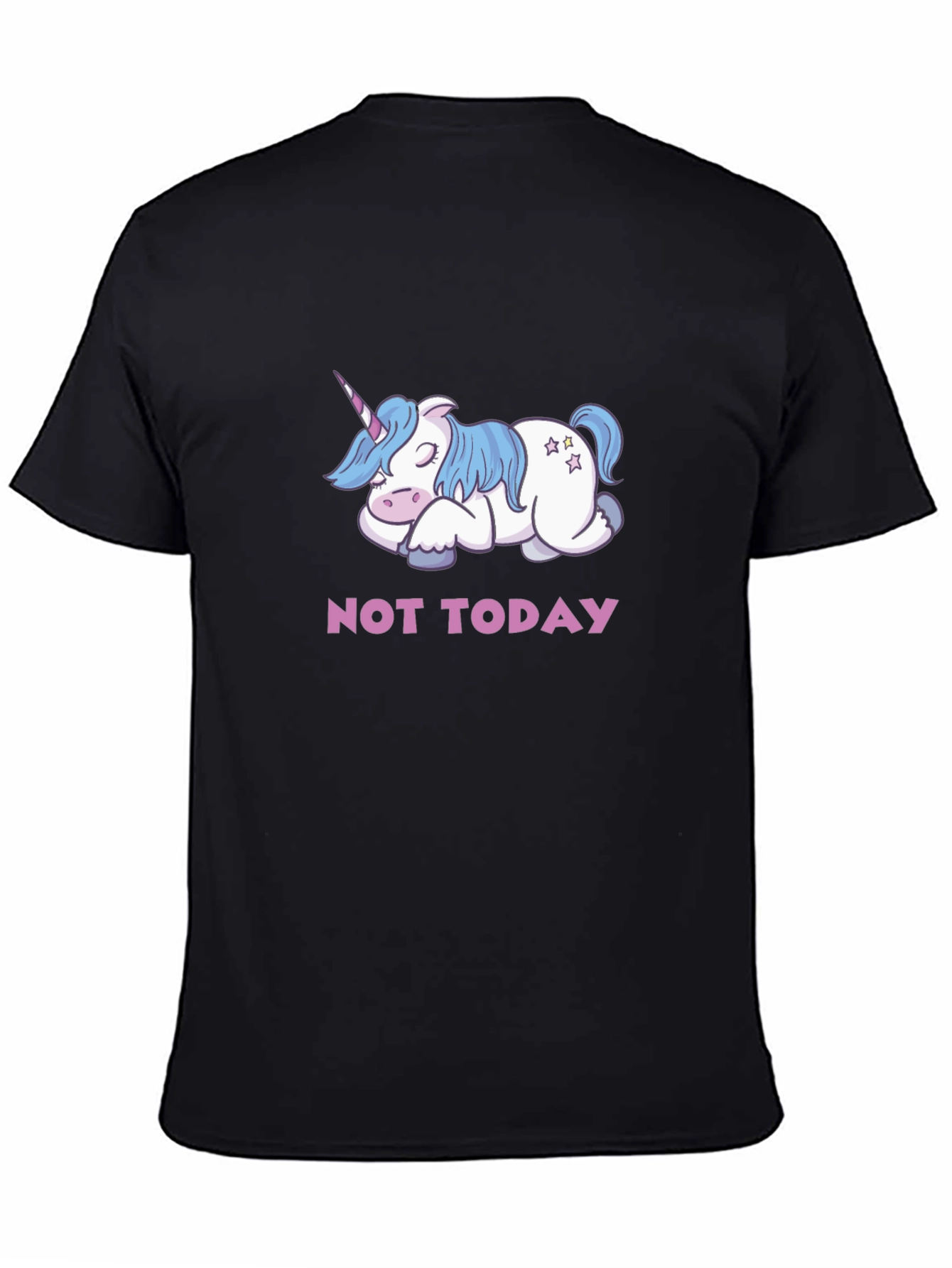 Black Not Today Unicorn T-Shirt - Cute & Funny Tee view 4