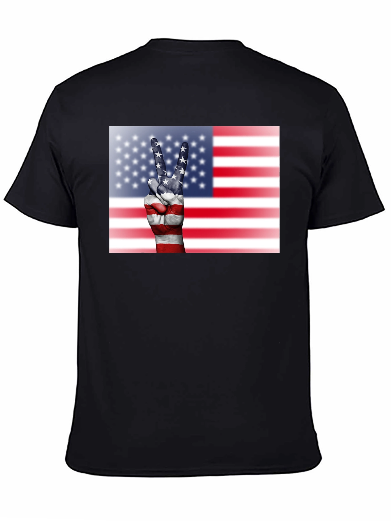 USA Flag Peace Sign Graphic Tee - 4