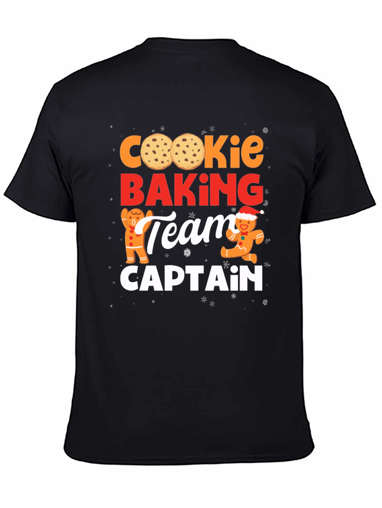 Black Cookie Baking Team Captain T-Shirt view 4