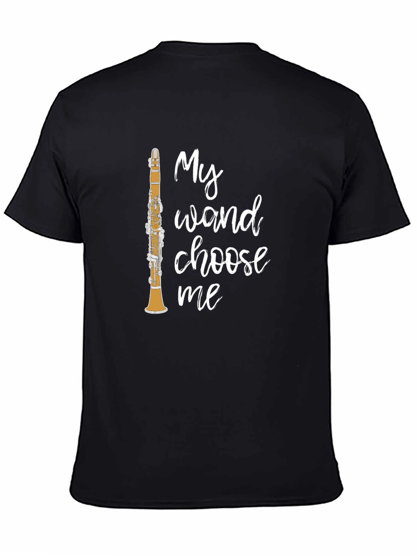 Black My Wand Choose Me Clarinet Player T-Shirt view 4